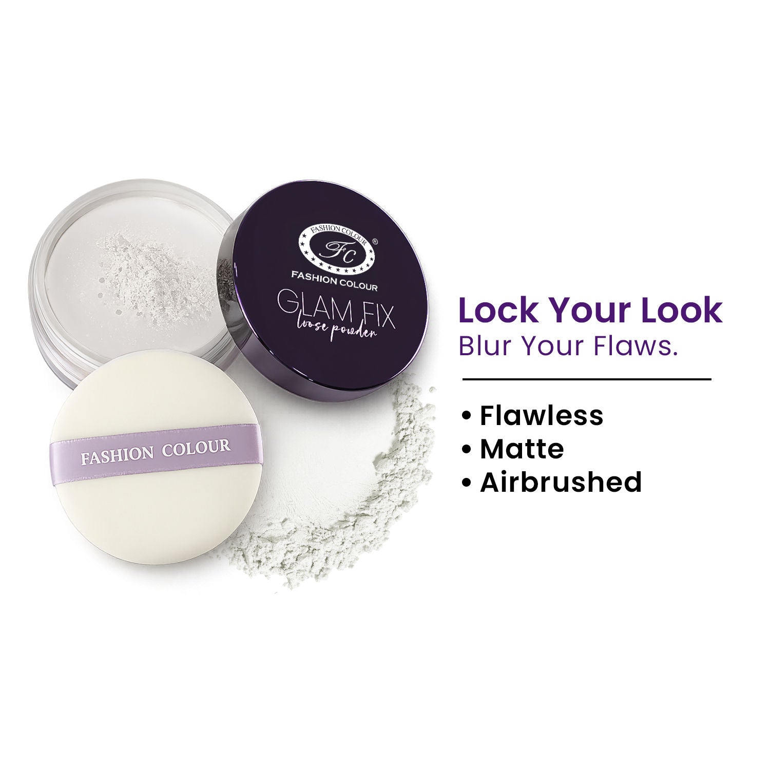 Glam Fix Loose Powder For Face Makeup - Transparent