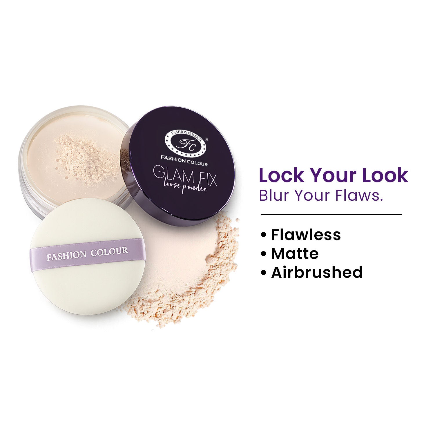 Glam Fix Loose Powder For Face Makeup - Sunny Beige