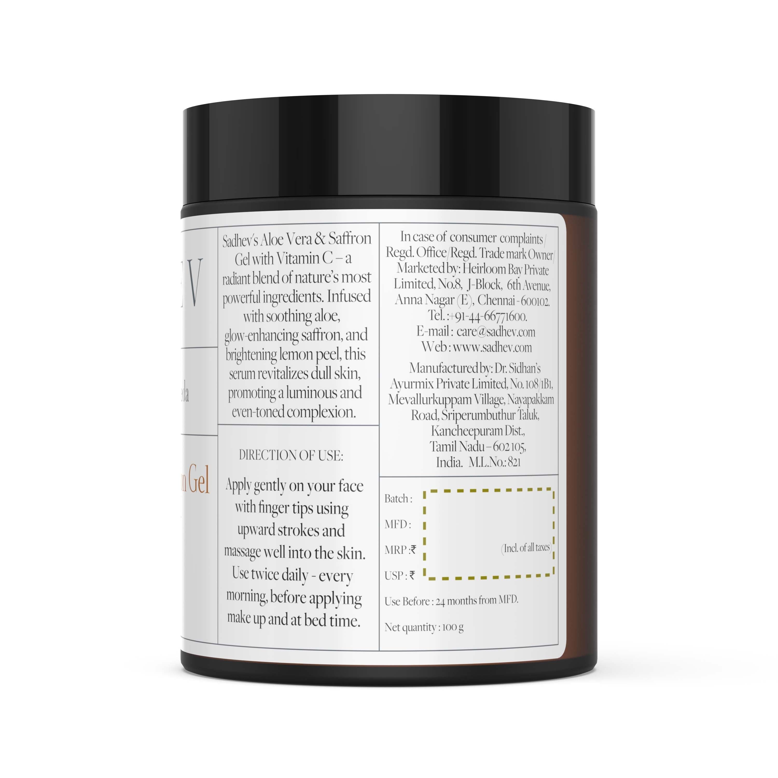 Aloe Vera & Saffron Gel With Vitamin C