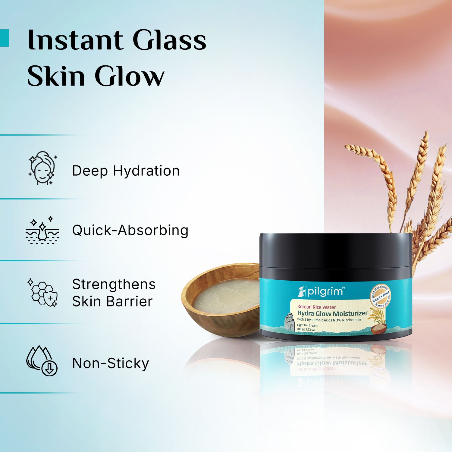 Korean Rice Water Hydra Glow Light Gel Moisturizer