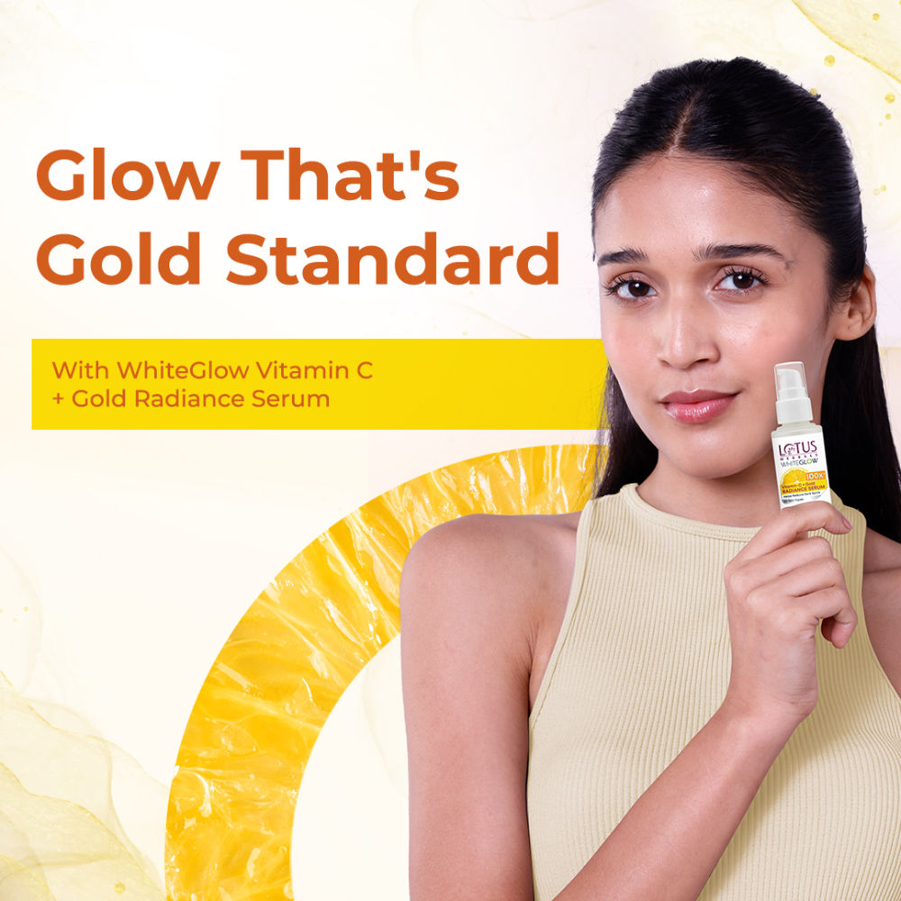 WhiteGlow Vitamin C + Gold Radiance Face Serum For Dark Spots, Dull & Uneven Skin Tone