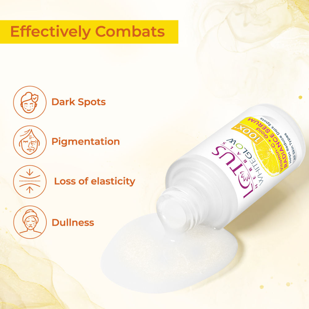 WhiteGlow Vitamin C + Gold Radiance Face Serum For Dark Spots, Dull & Uneven Skin Tone