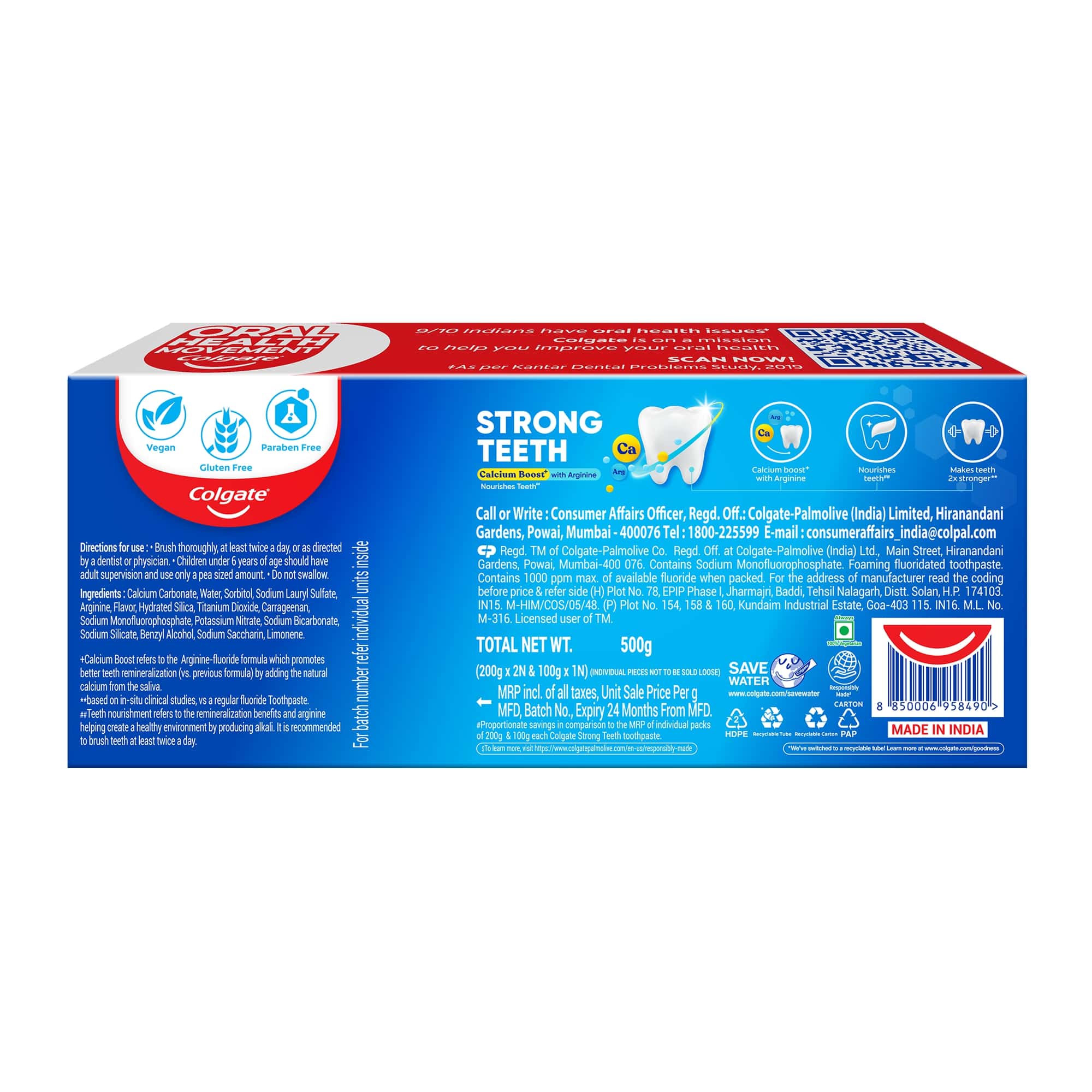 Strong Teeth Cavity Protection Toothpaste with Calcium Boost (Saver Pack)