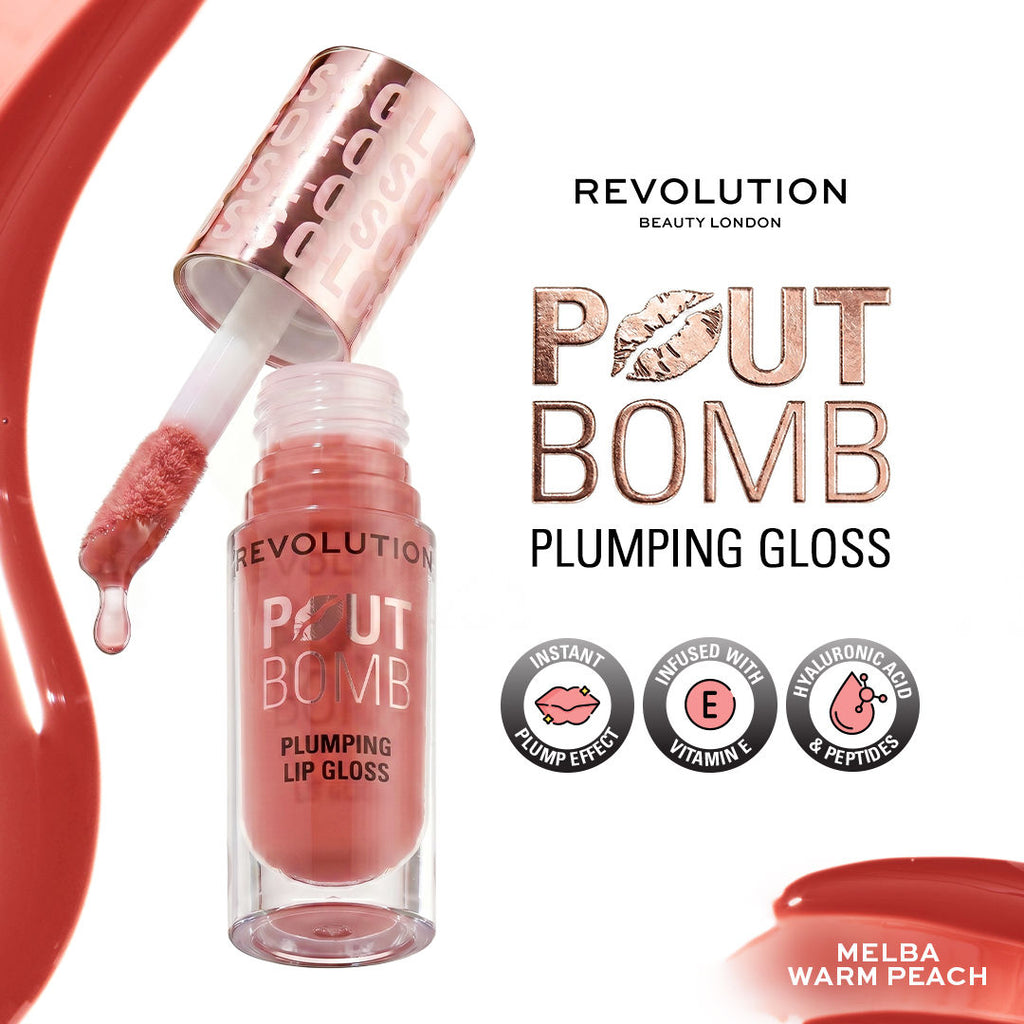 Pout Bomb Plumping Gloss - Melba Warm Peach