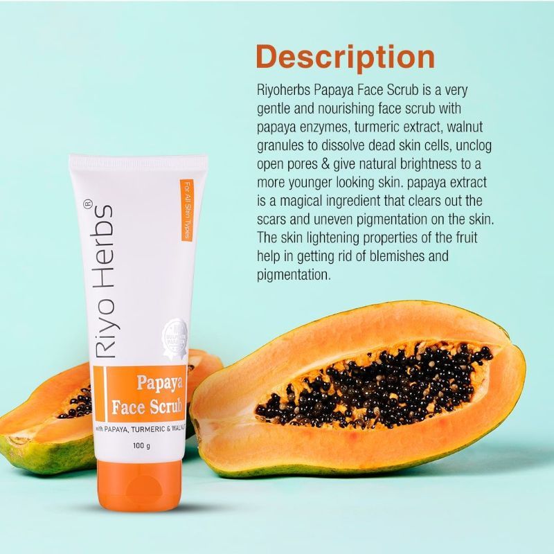 Papaya Face Scrub Removes Dead Cells, Dirt & Excess Oil
