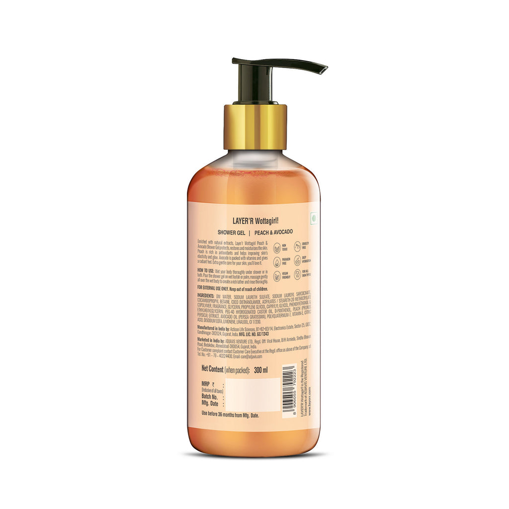 Wottagirl Peach & Avocado Shower Gel