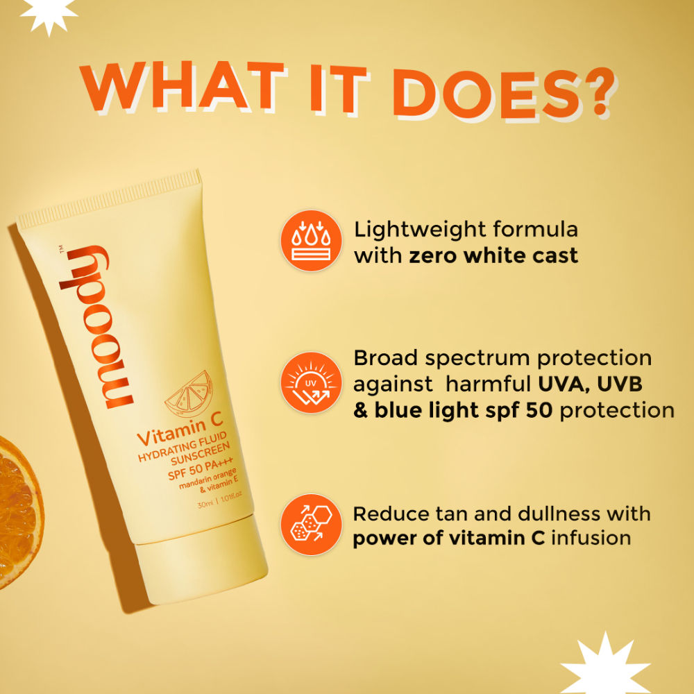 Vitamin C Sunscreen With SPF 50 PA+++ For Dull Hyperpigmented Skin, Lightweight No Whitecast