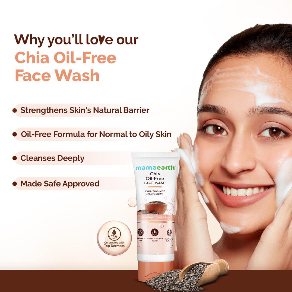Chia Seed and Ceramides Oil-Free Face Wash for a Hydrated Glow