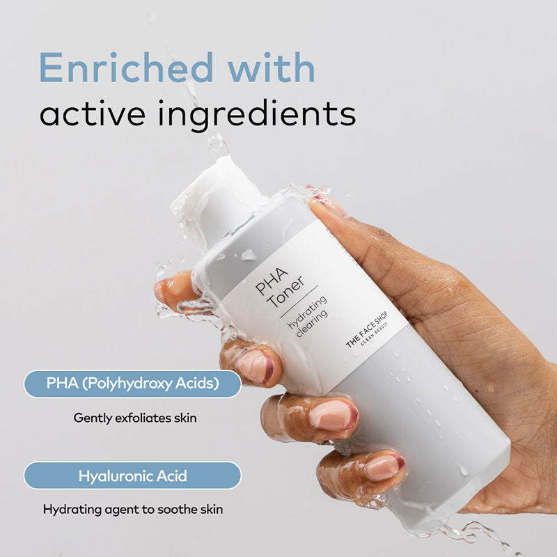 PHA Toner with Hyaluronic Acid – Liquid Exfoliant & Hydrates Skin to Improve Texture