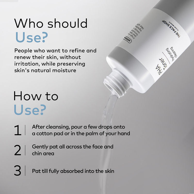 PHA Toner with Hyaluronic Acid – Liquid Exfoliant & Hydrates Skin to Improve Texture
