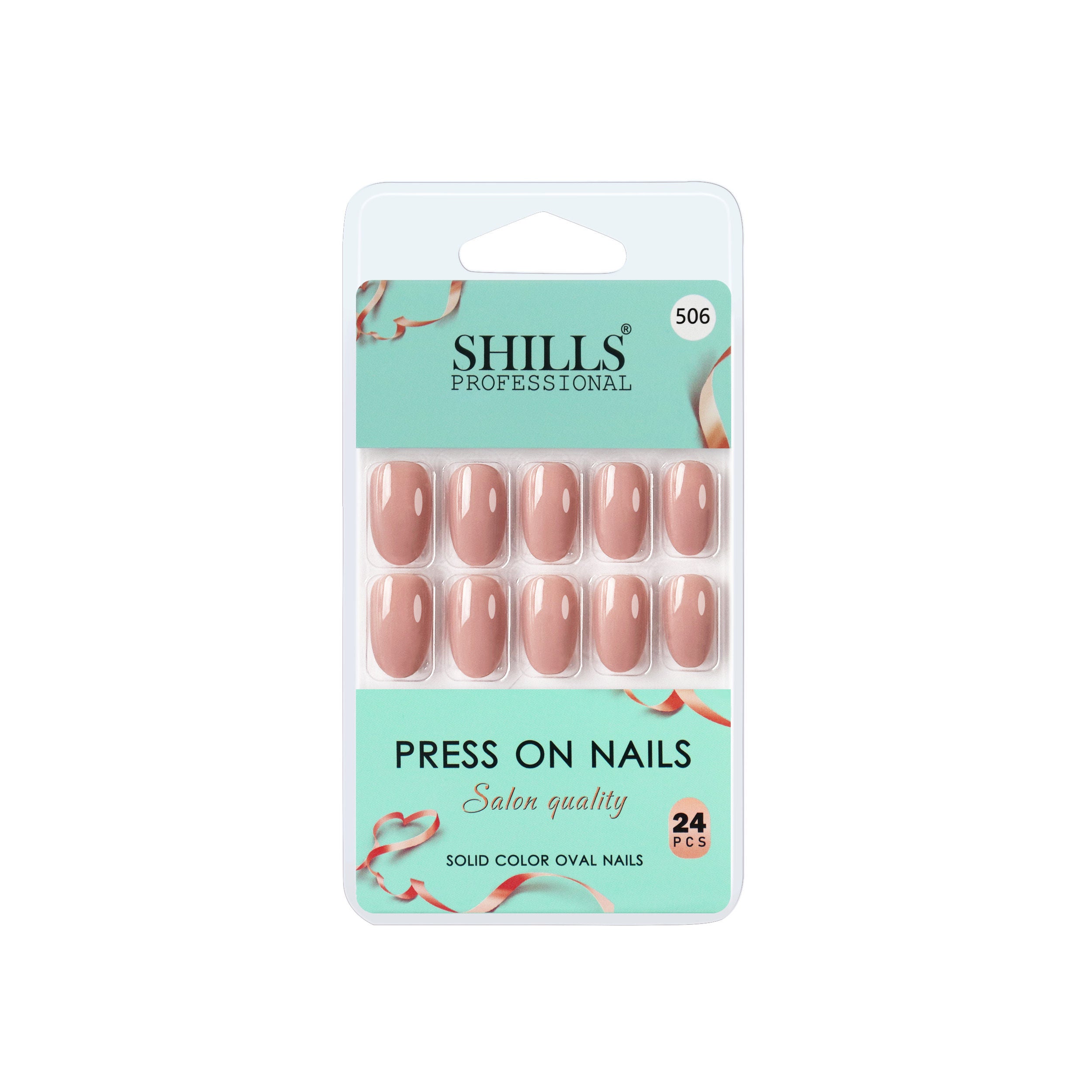 Reusable Oval Press On Nails - Pink
