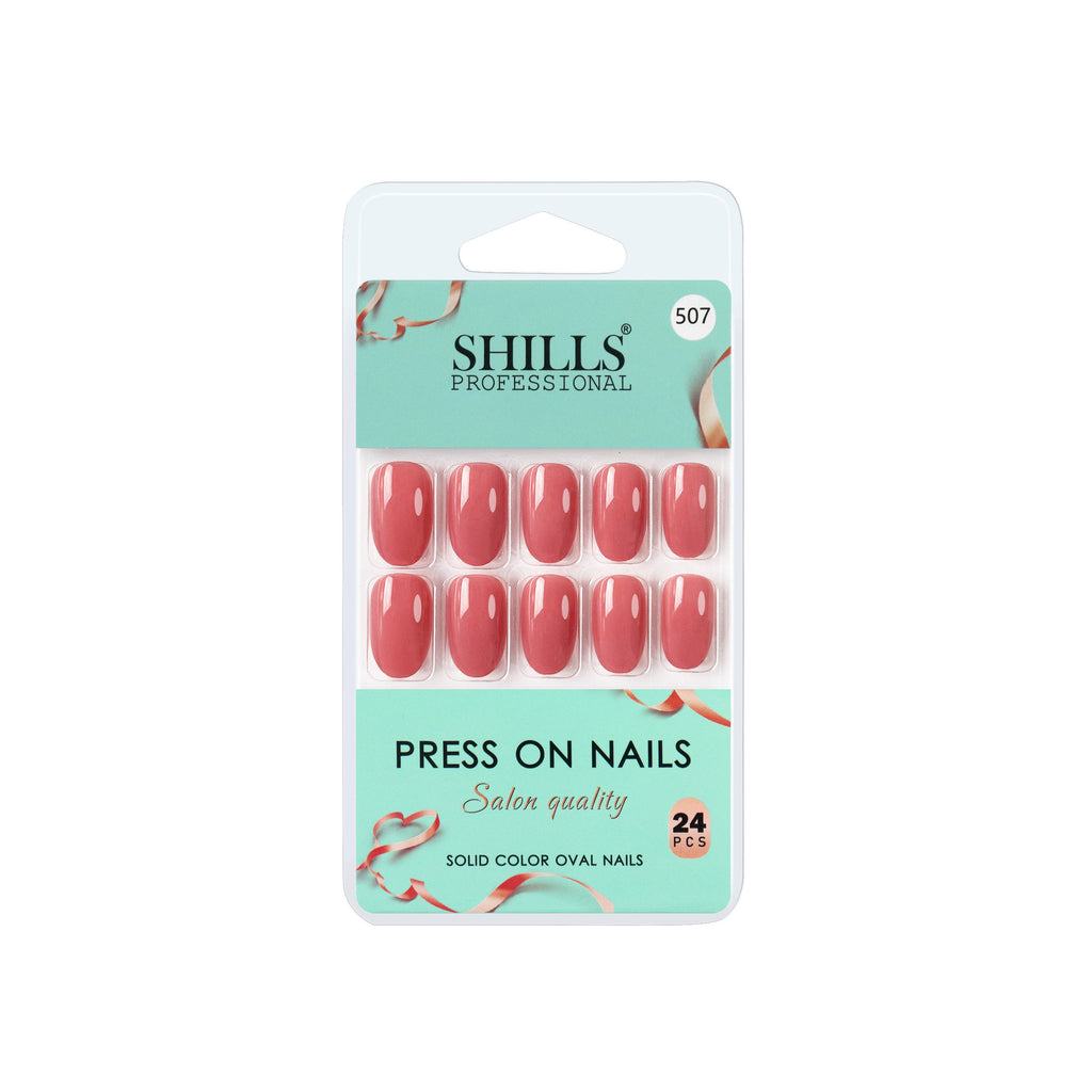 Reusable Oval Press On Nails - Peach