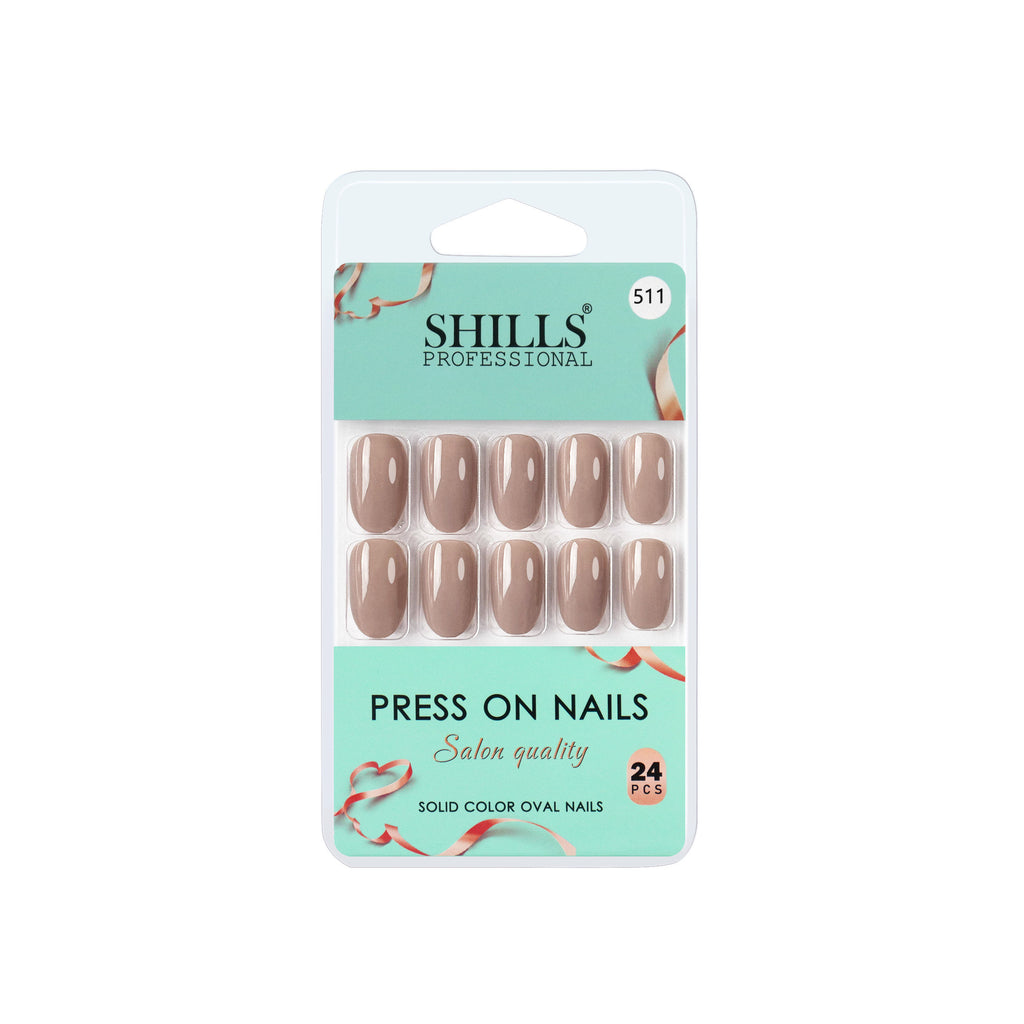 Reusable Oval Press On Nails - Nude