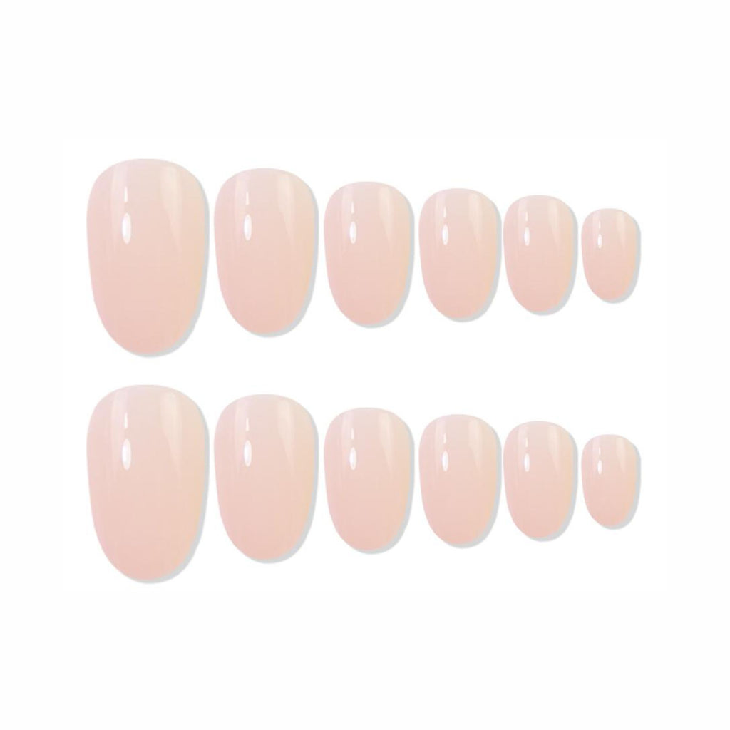 Reusable Oval Press On Nails - Beige