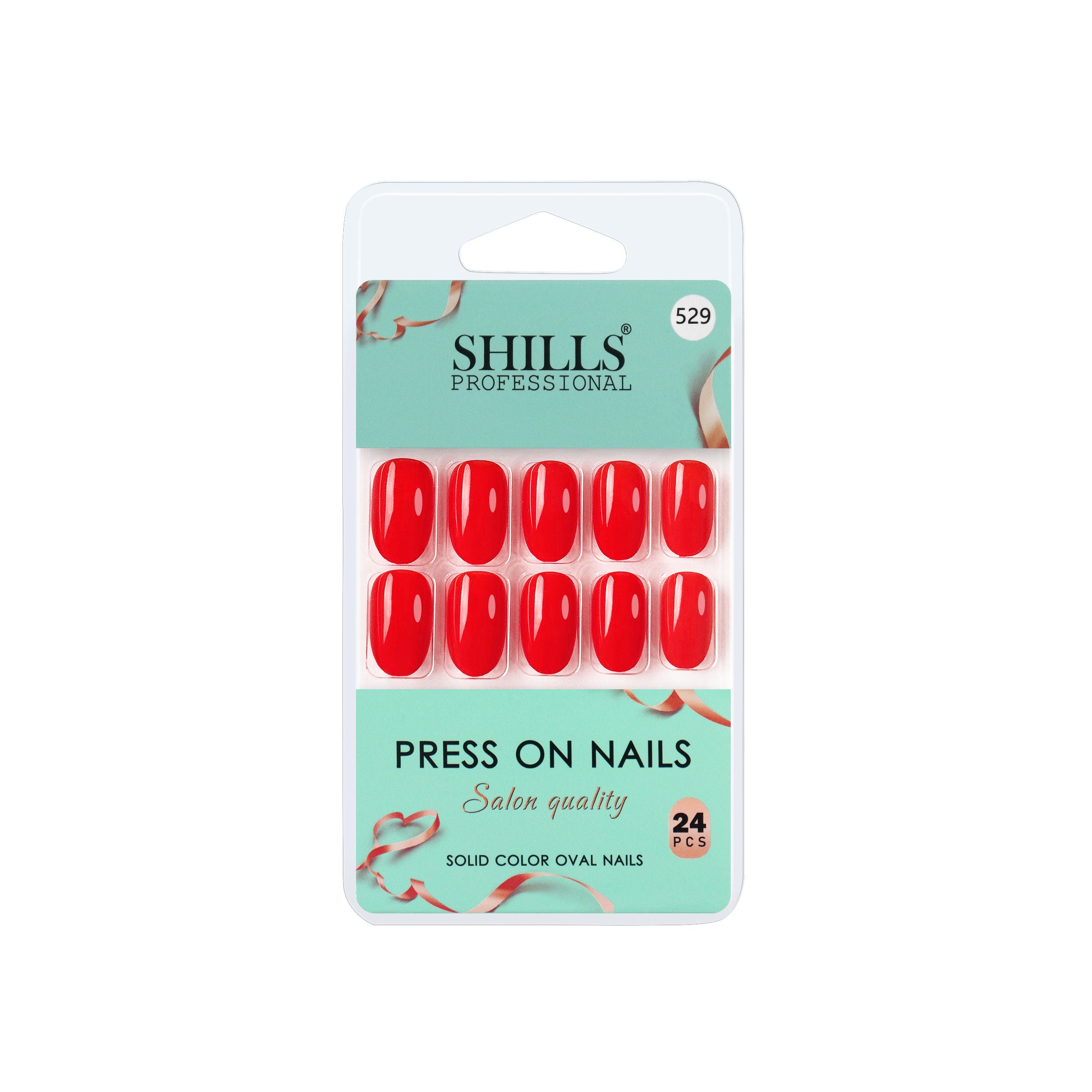 Reusable Oval Press On Nails - Orange