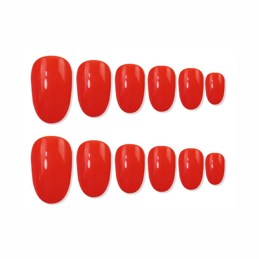 Reusable Oval Press On Nails - Orange