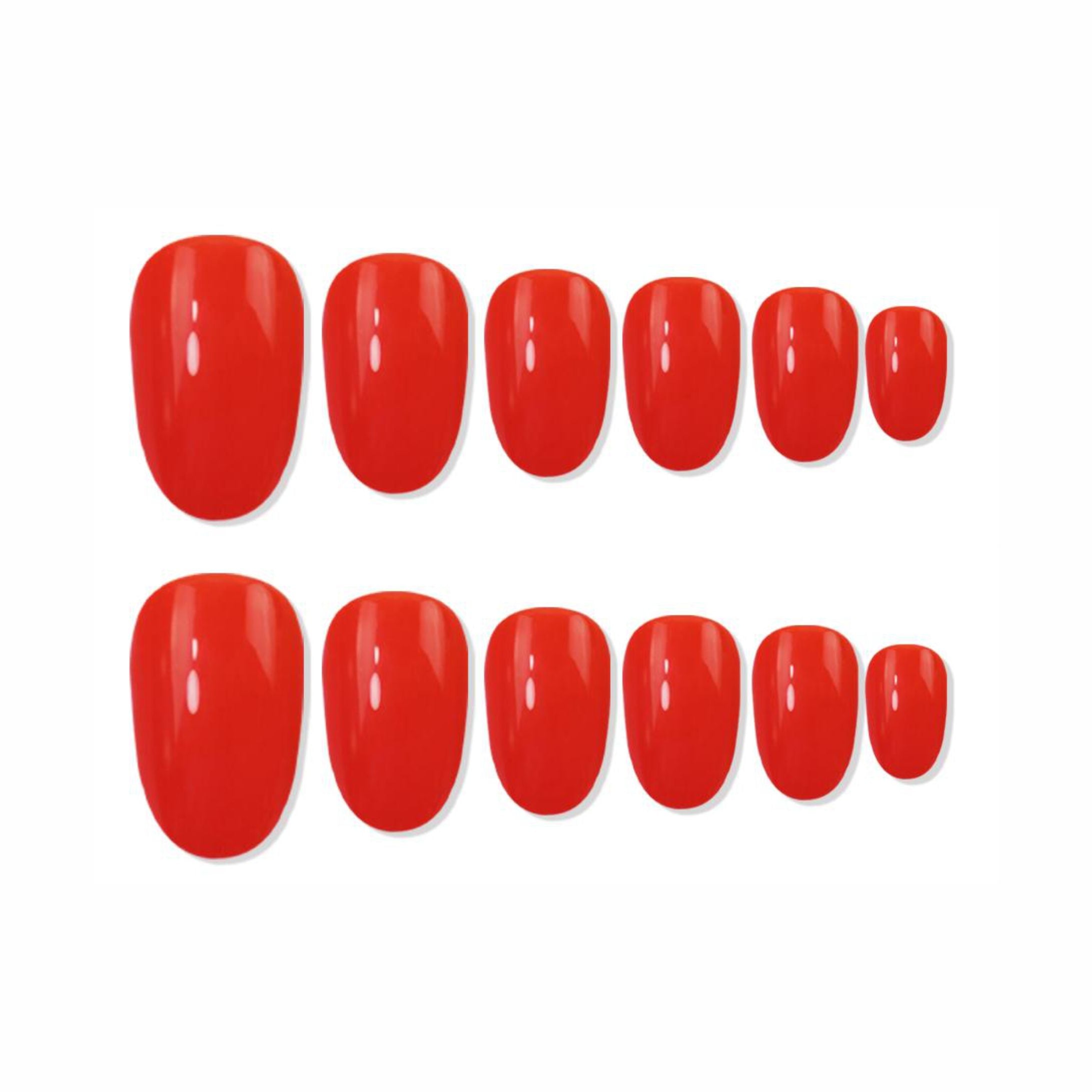 Reusable Oval Press On Nails - Orange