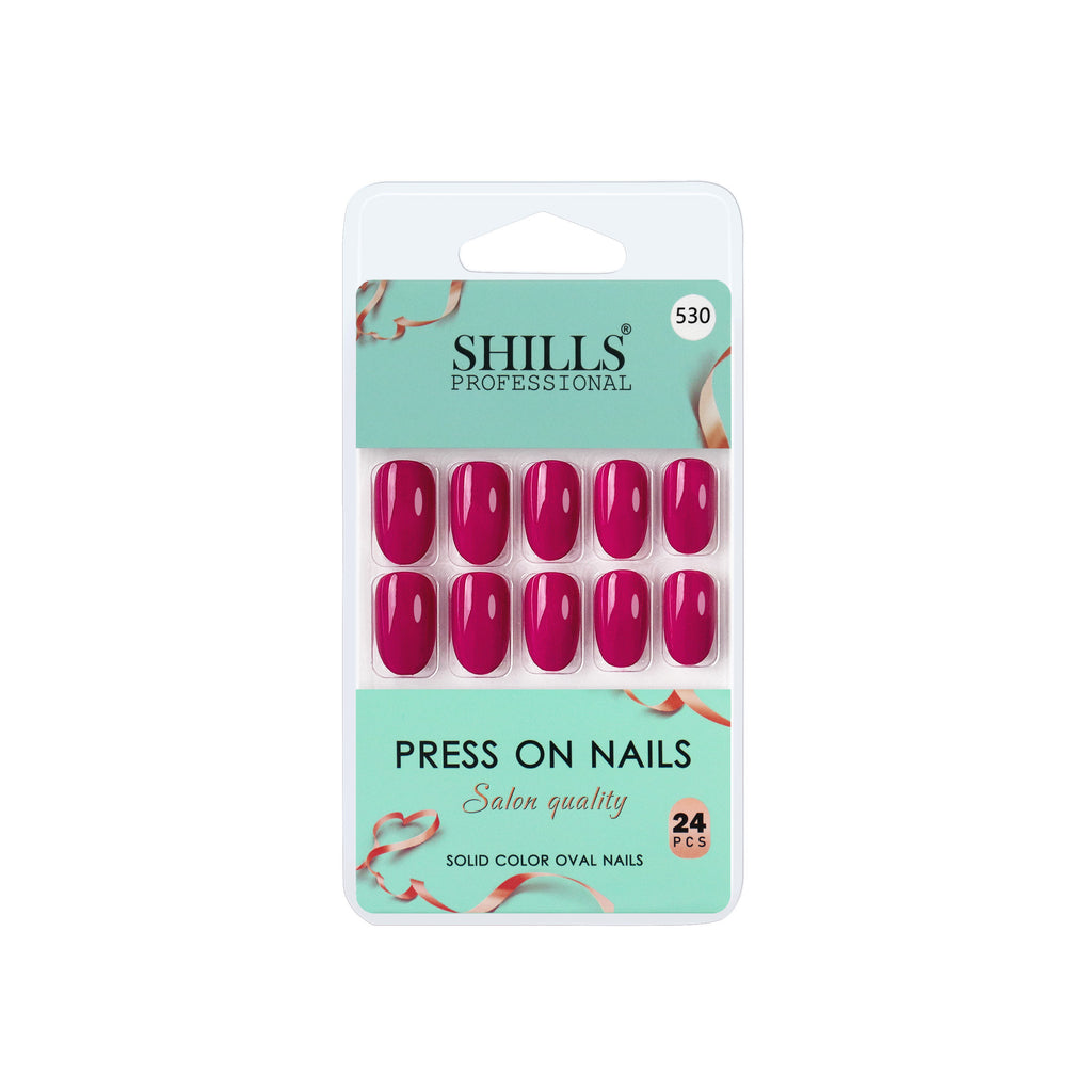 Reusable Oval Press On Nails - Pink