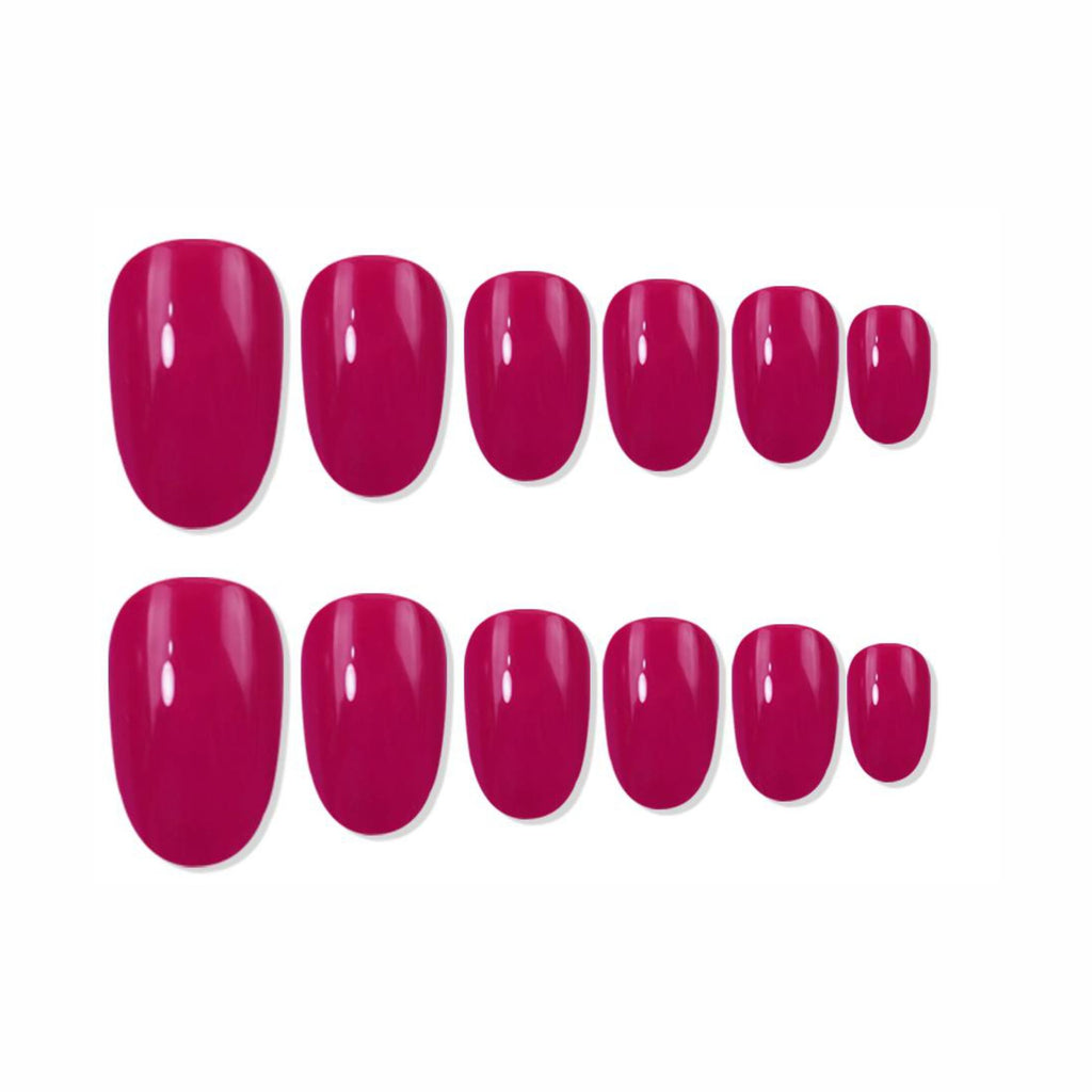Reusable Oval Press On Nails - Pink