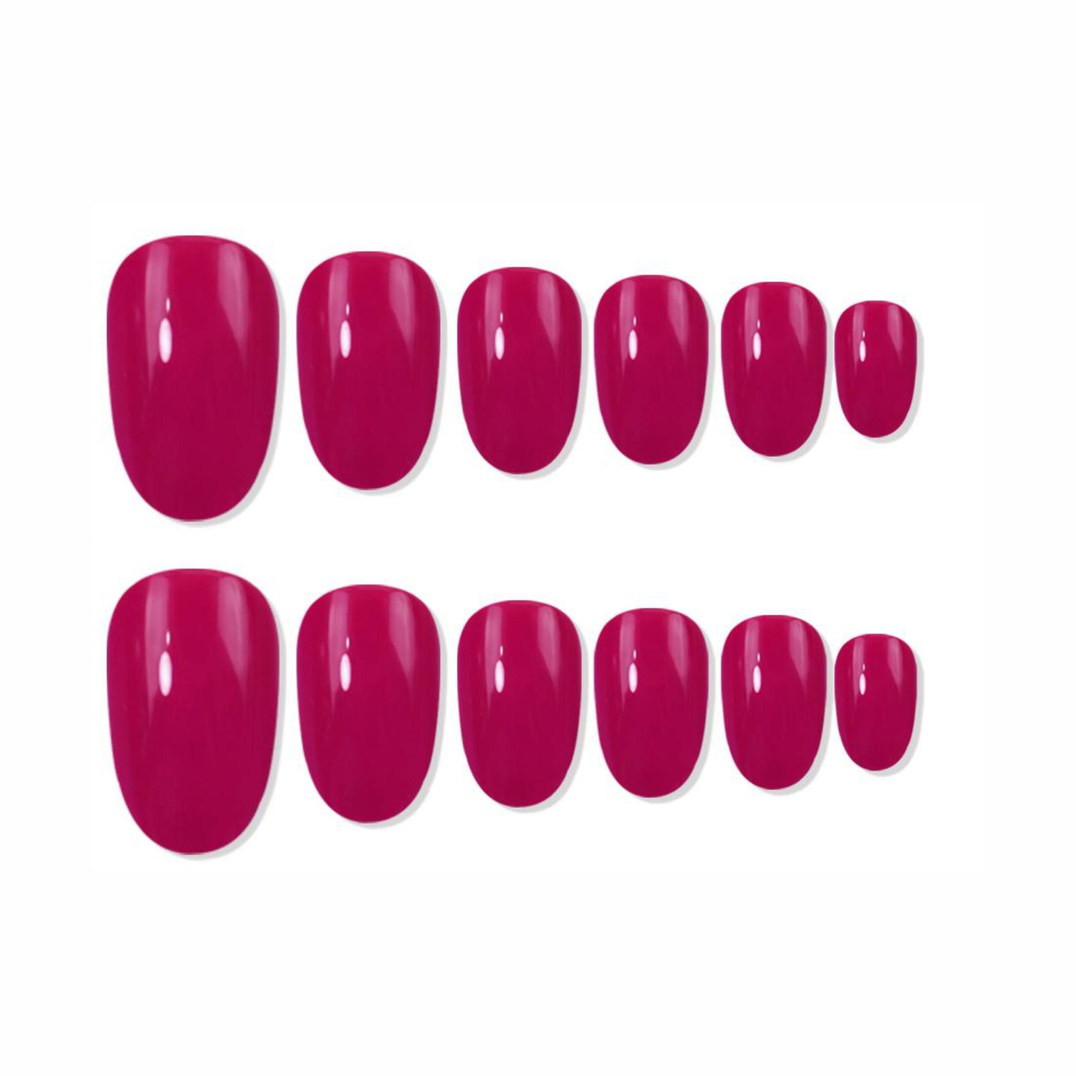 Reusable Oval Press On Nails - Pink