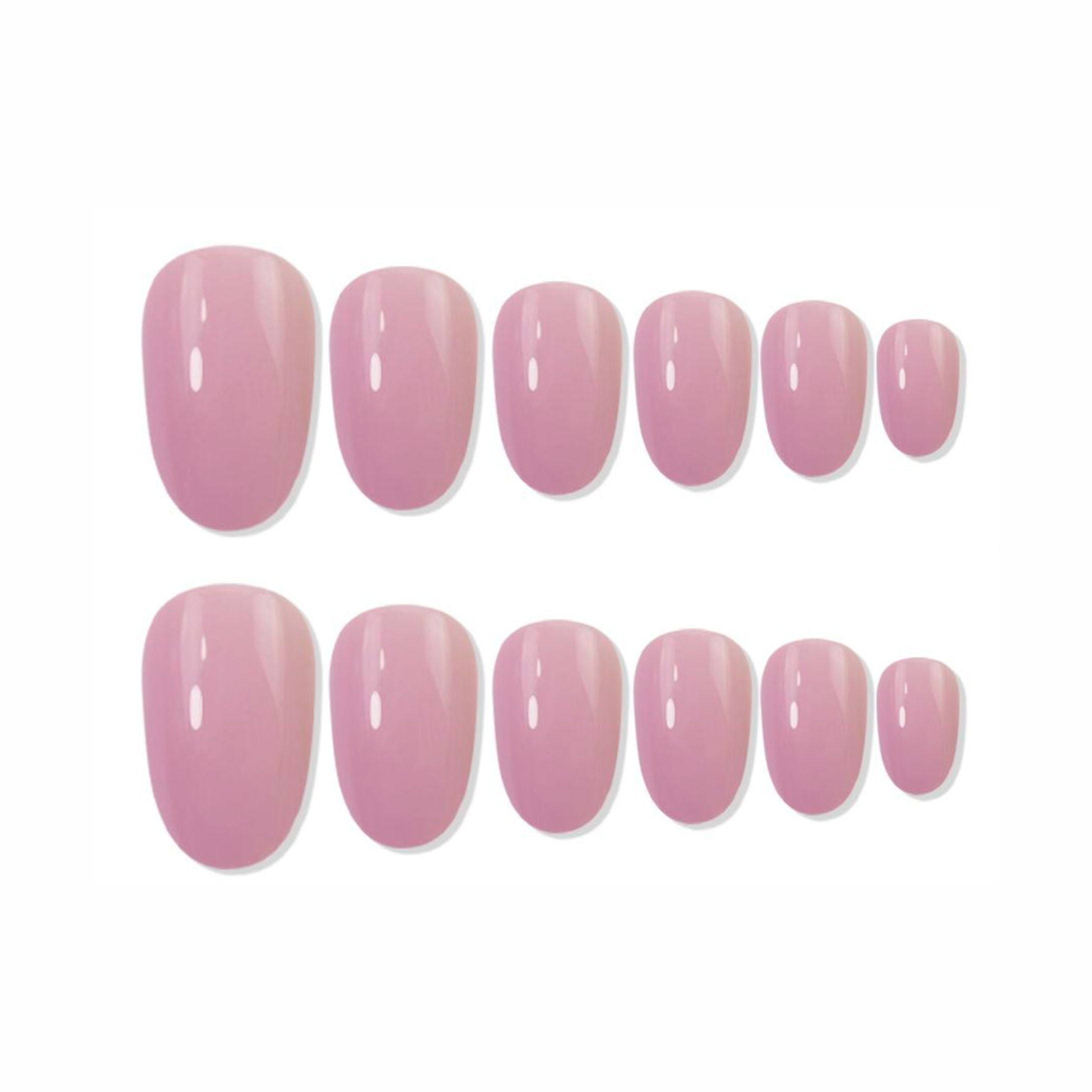 Reusable Oval Press On Nails - Pink
