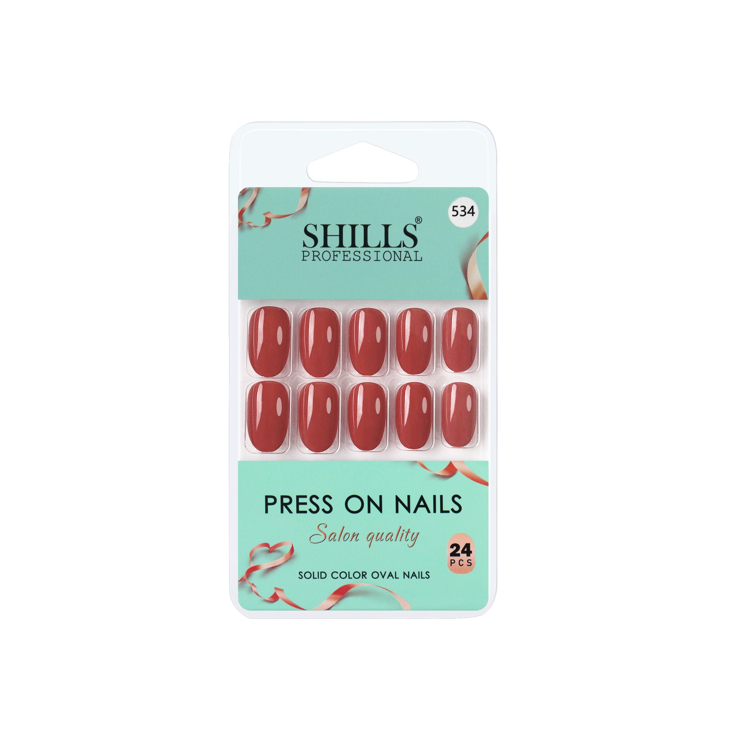 Reusable Oval Press On Nails - Maroon