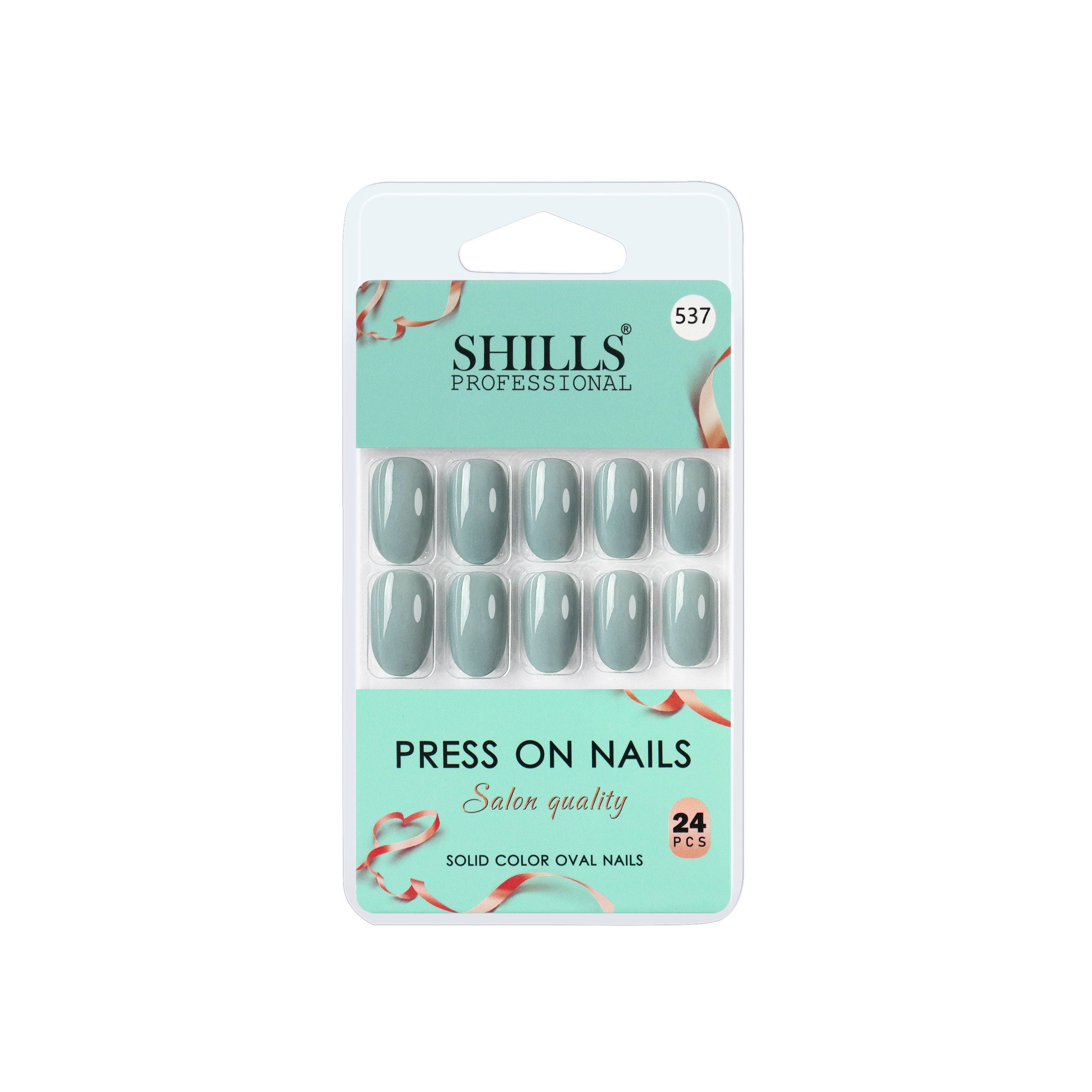 Reusable Oval Press On Nails - Blue