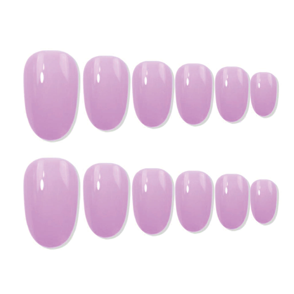 Reusable Oval Press On Nails - Lavender