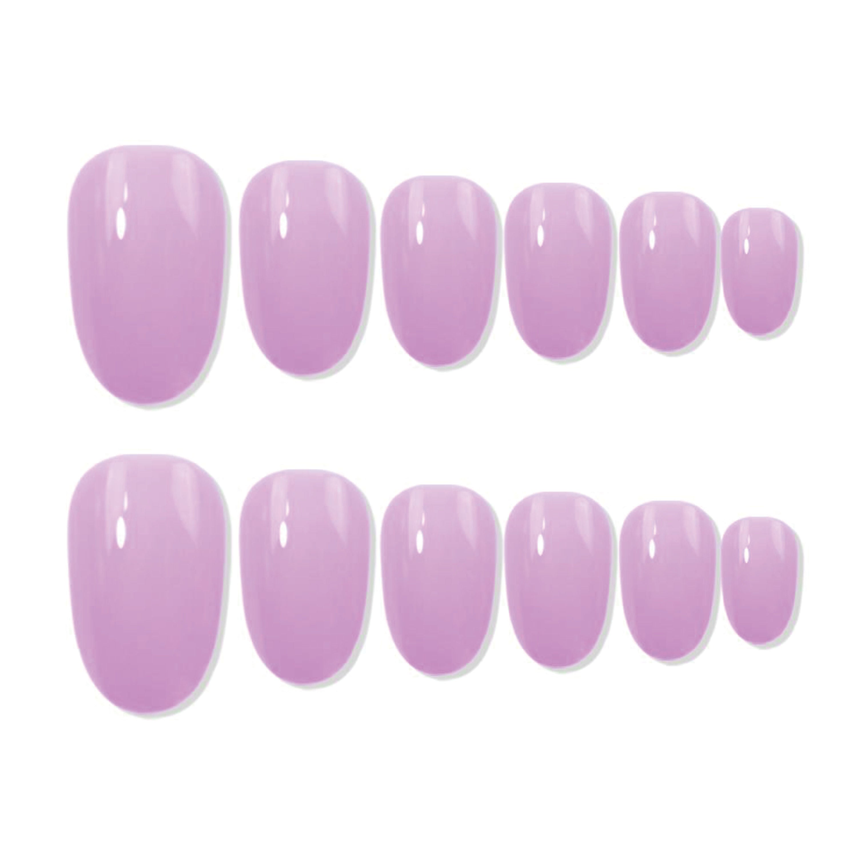 Reusable Oval Press On Nails - Lavender