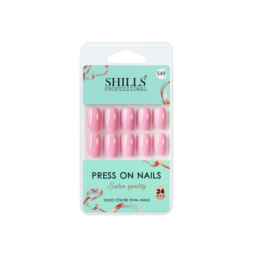 Reusable Oval Press On Nails - Pink