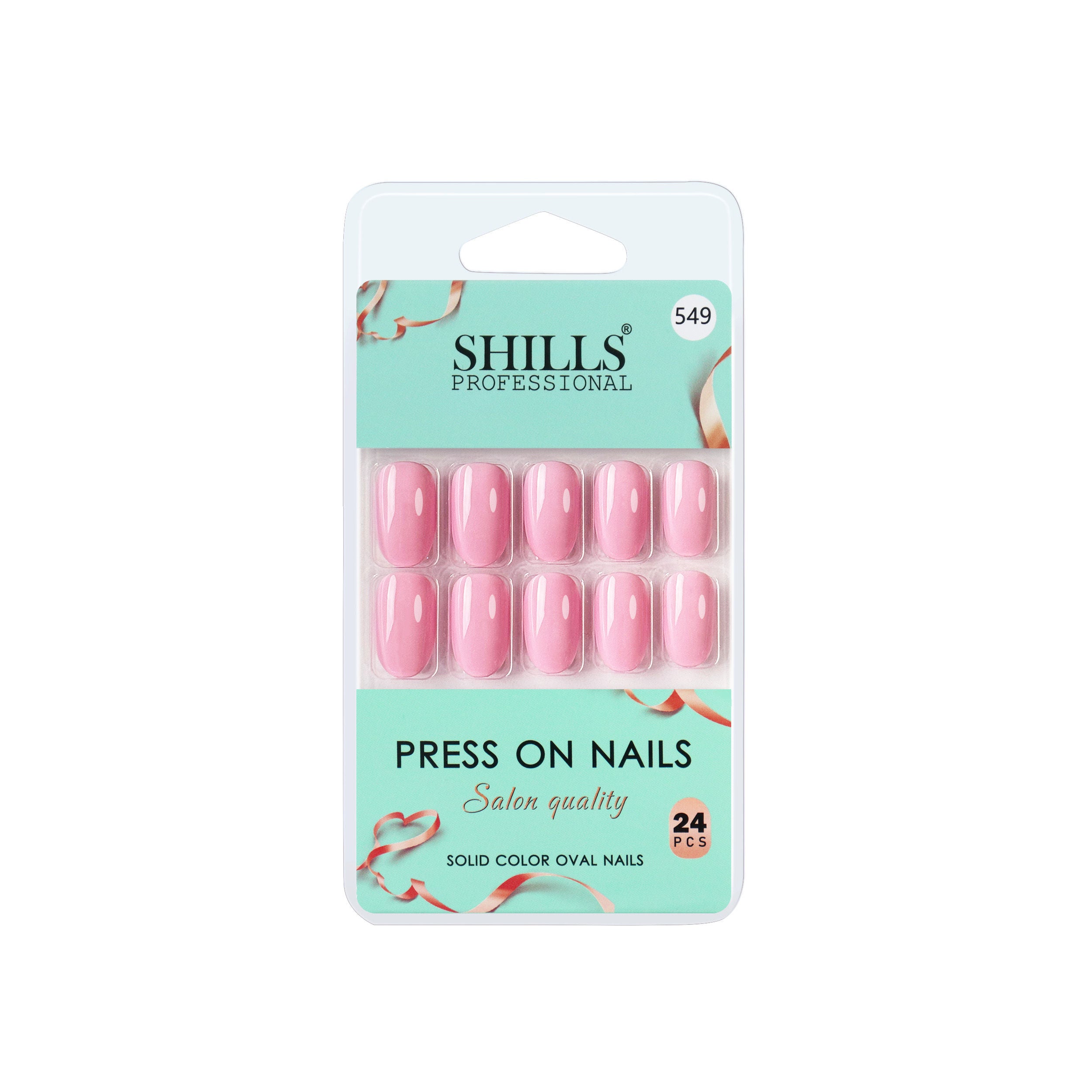 Reusable Oval Press On Nails - Pink