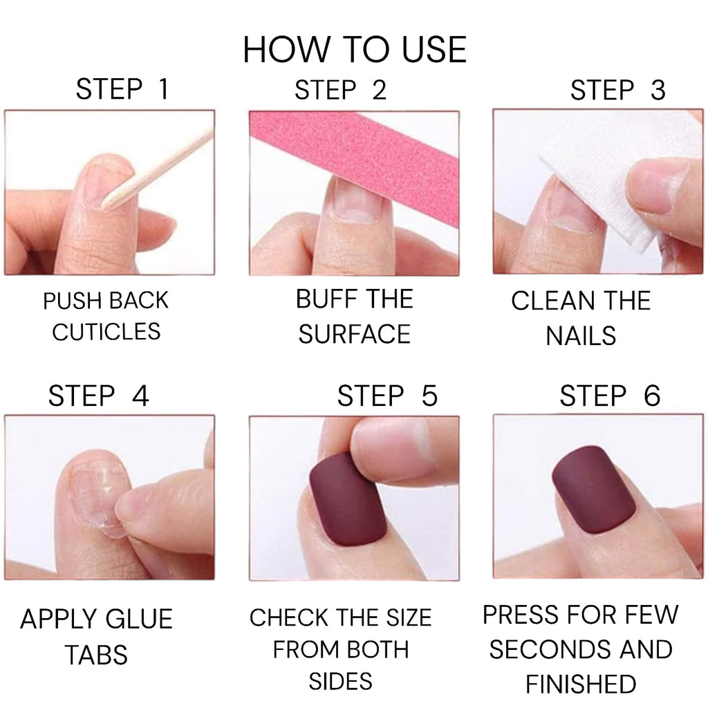 Reusable Oval Press On Nails - Pink