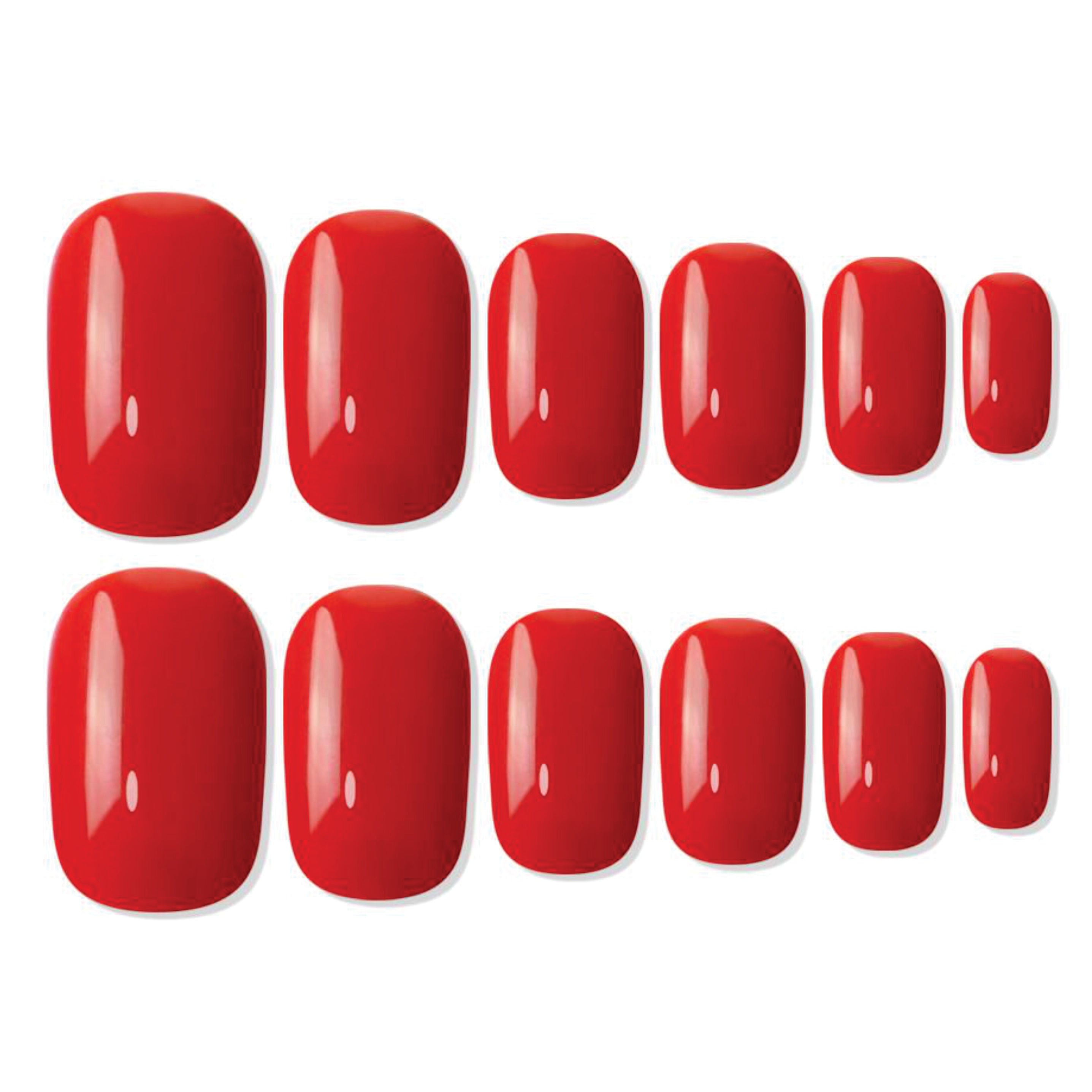 Reusable Square Press On Nails - Red