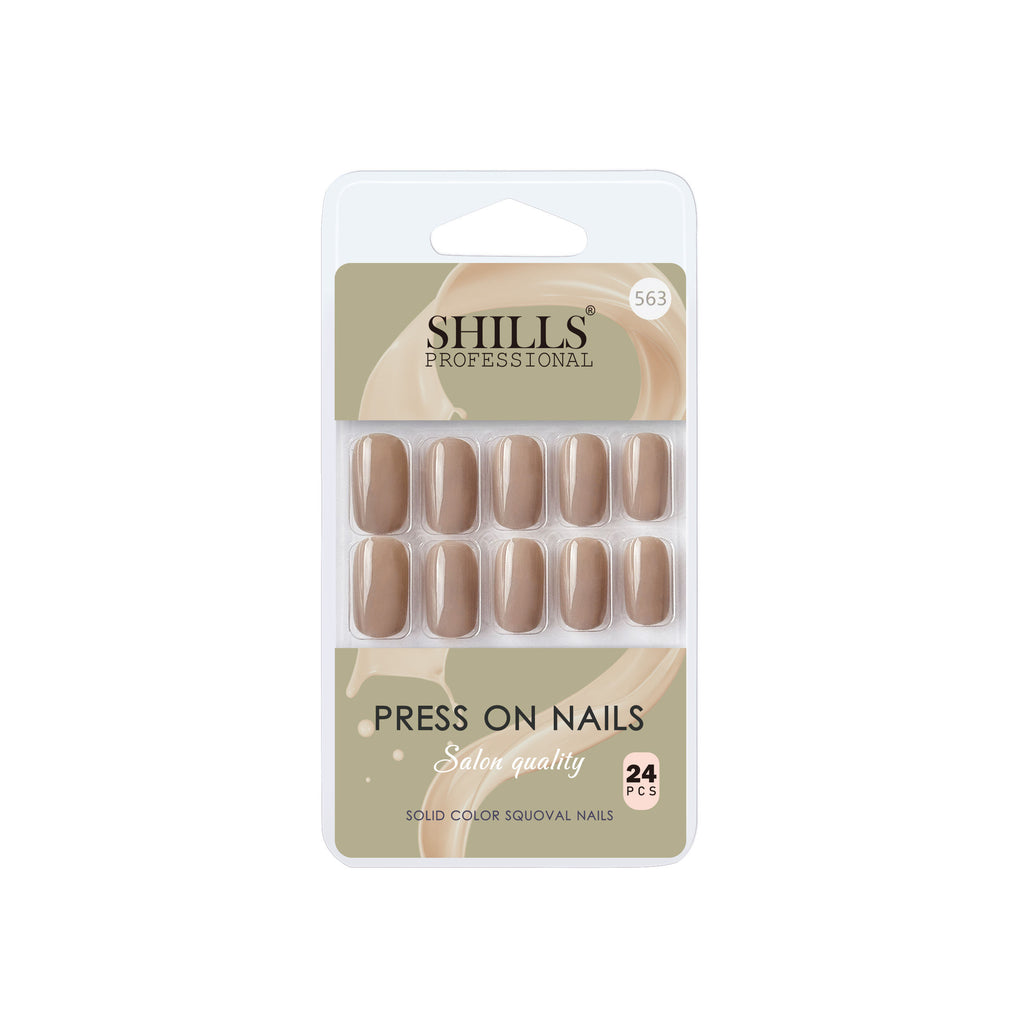 Reusable Square Press On Nails - Nude