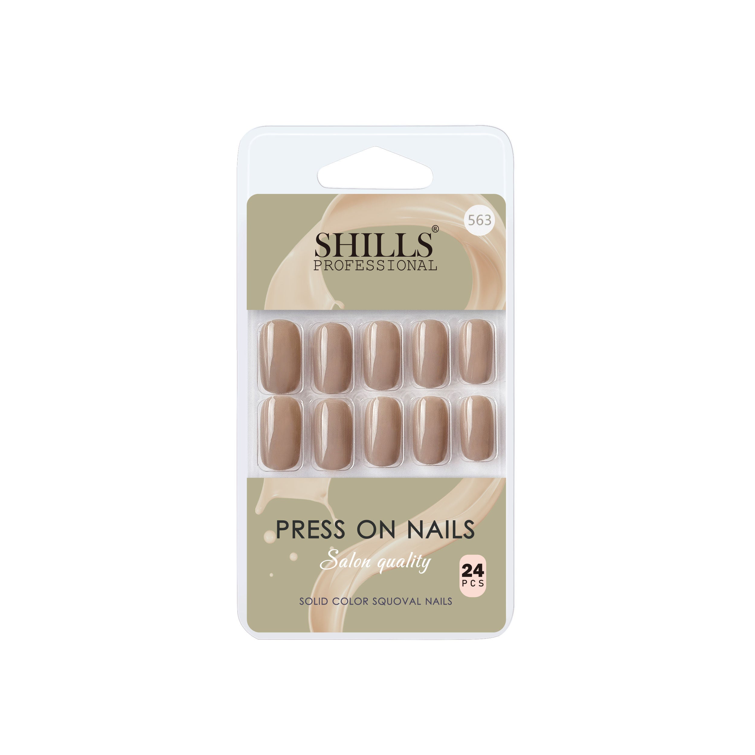 Reusable Square Press On Nails - Nude
