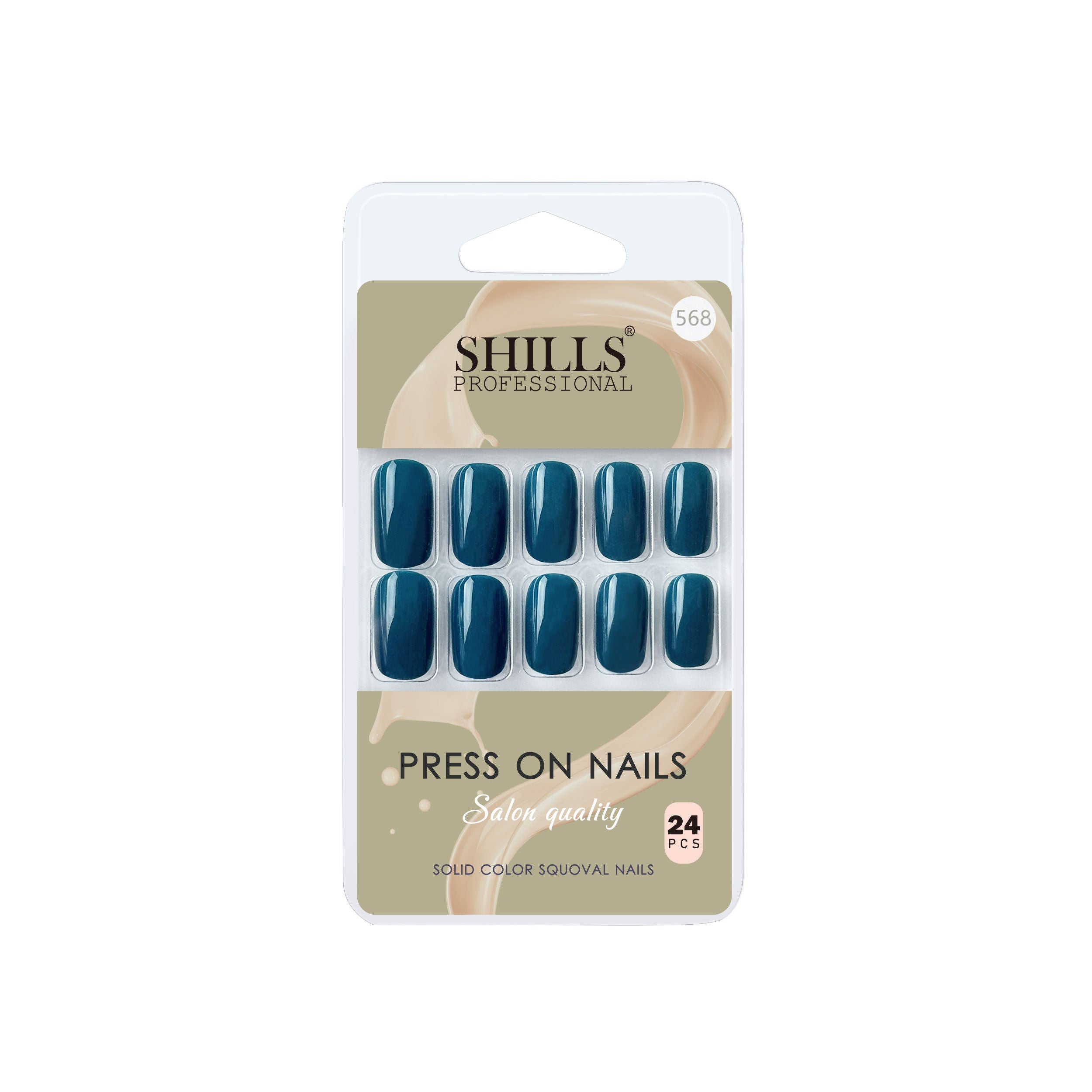 Reusable Square Press On Nails - Turquoise