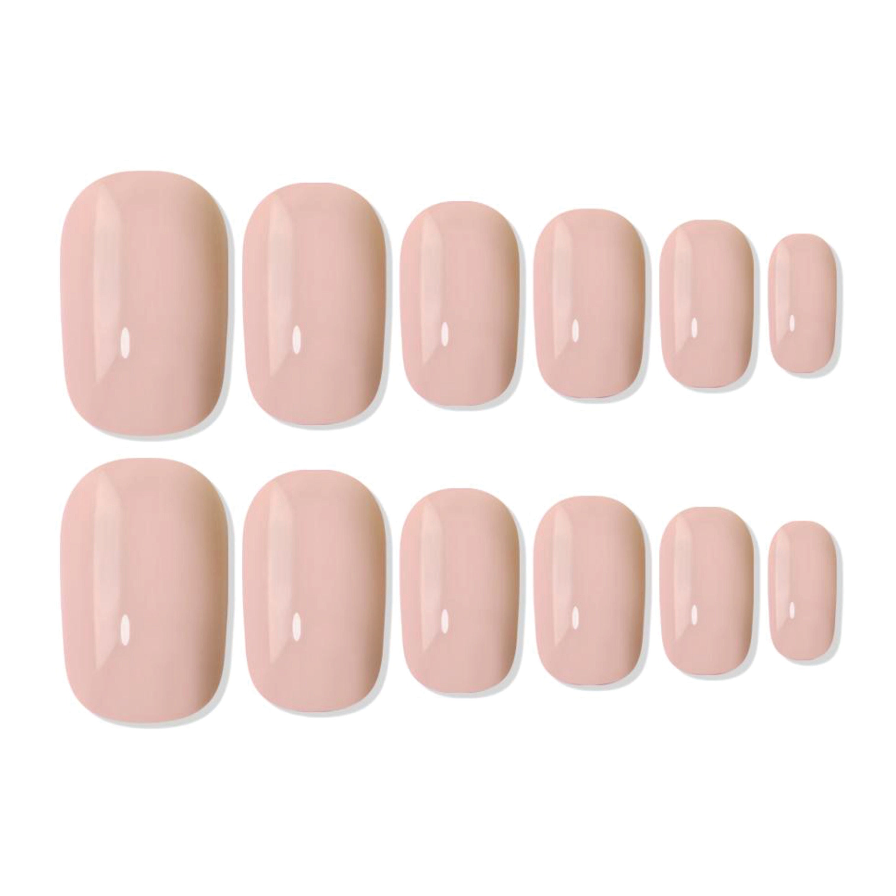 Reusable Square Press On Nails - Peach