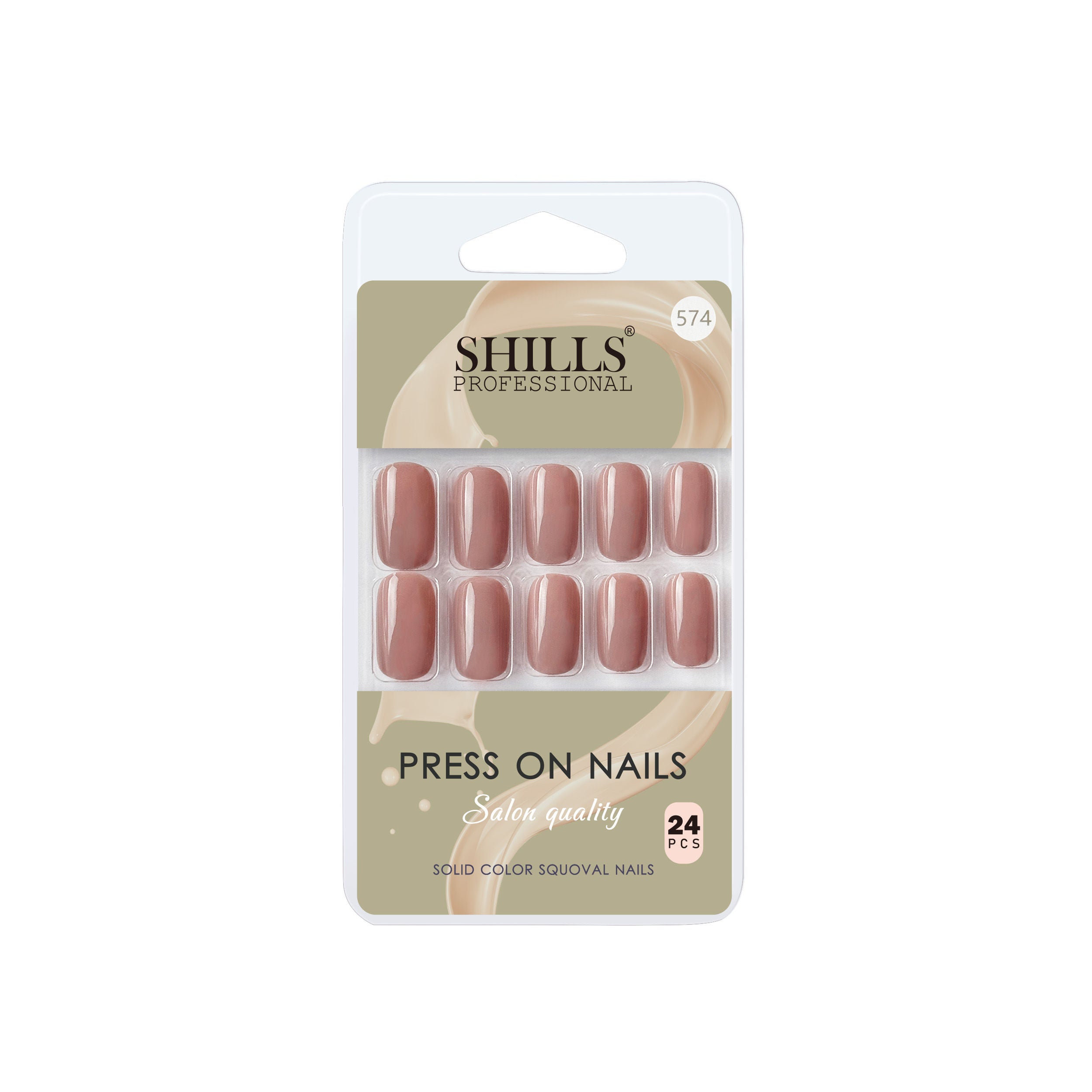 Reusable Square Press On Nails - Nude