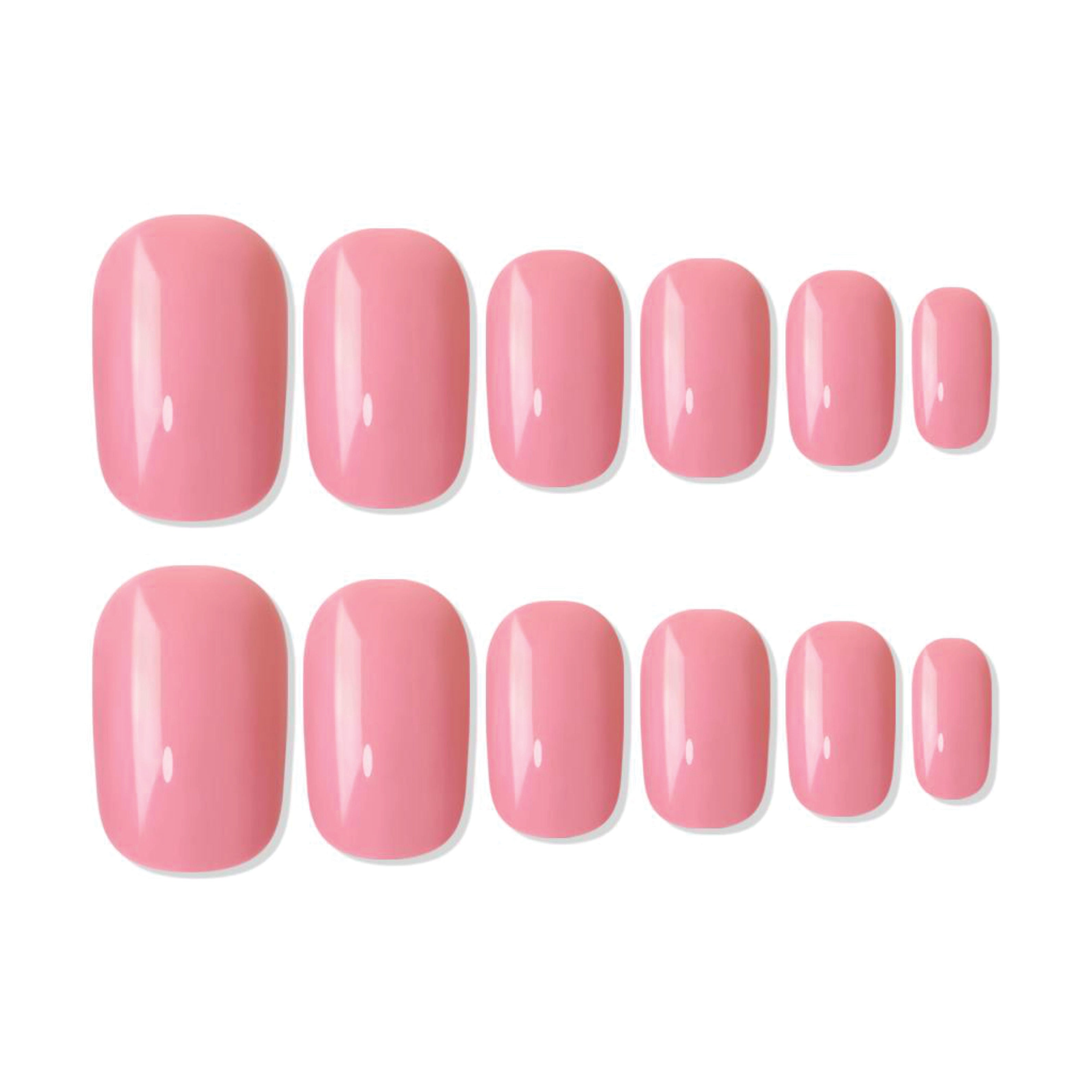 Reusable Square Press On Nails - Pink
