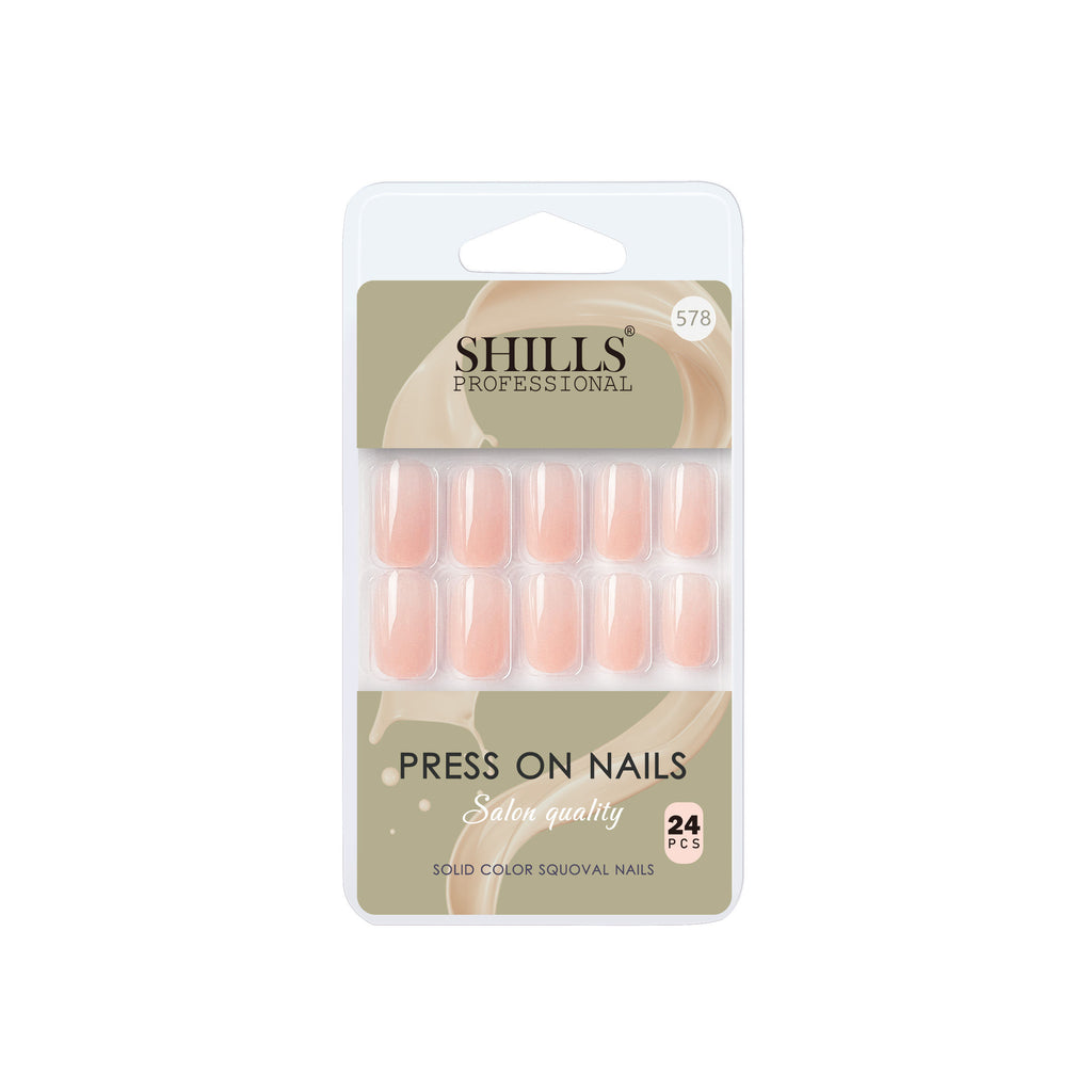 Reusable Square Press On Nails - Beige
