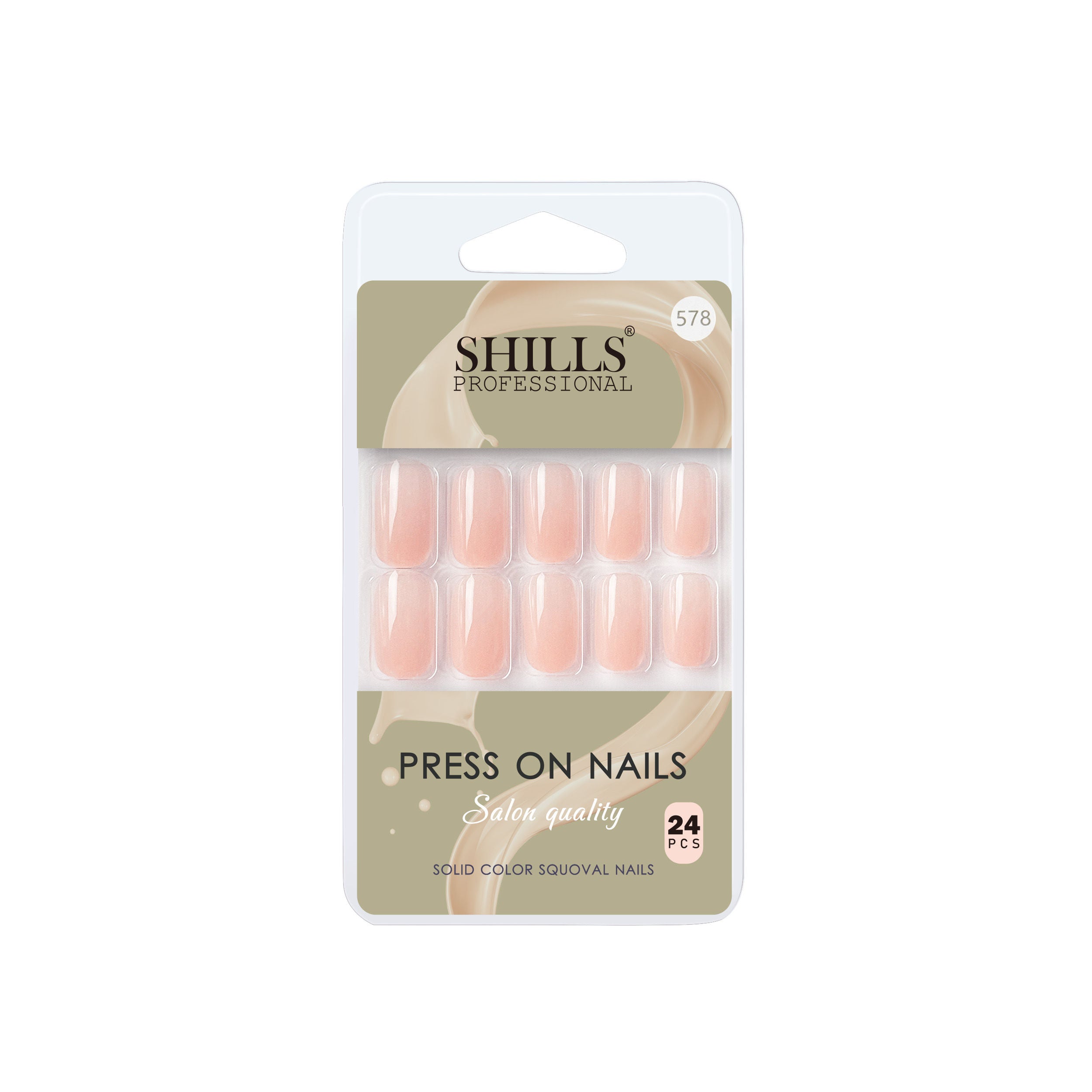 Reusable Square Press On Nails - Beige