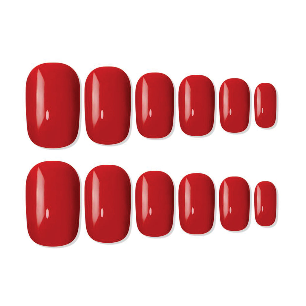 Reusable Square Press On Nails - Red