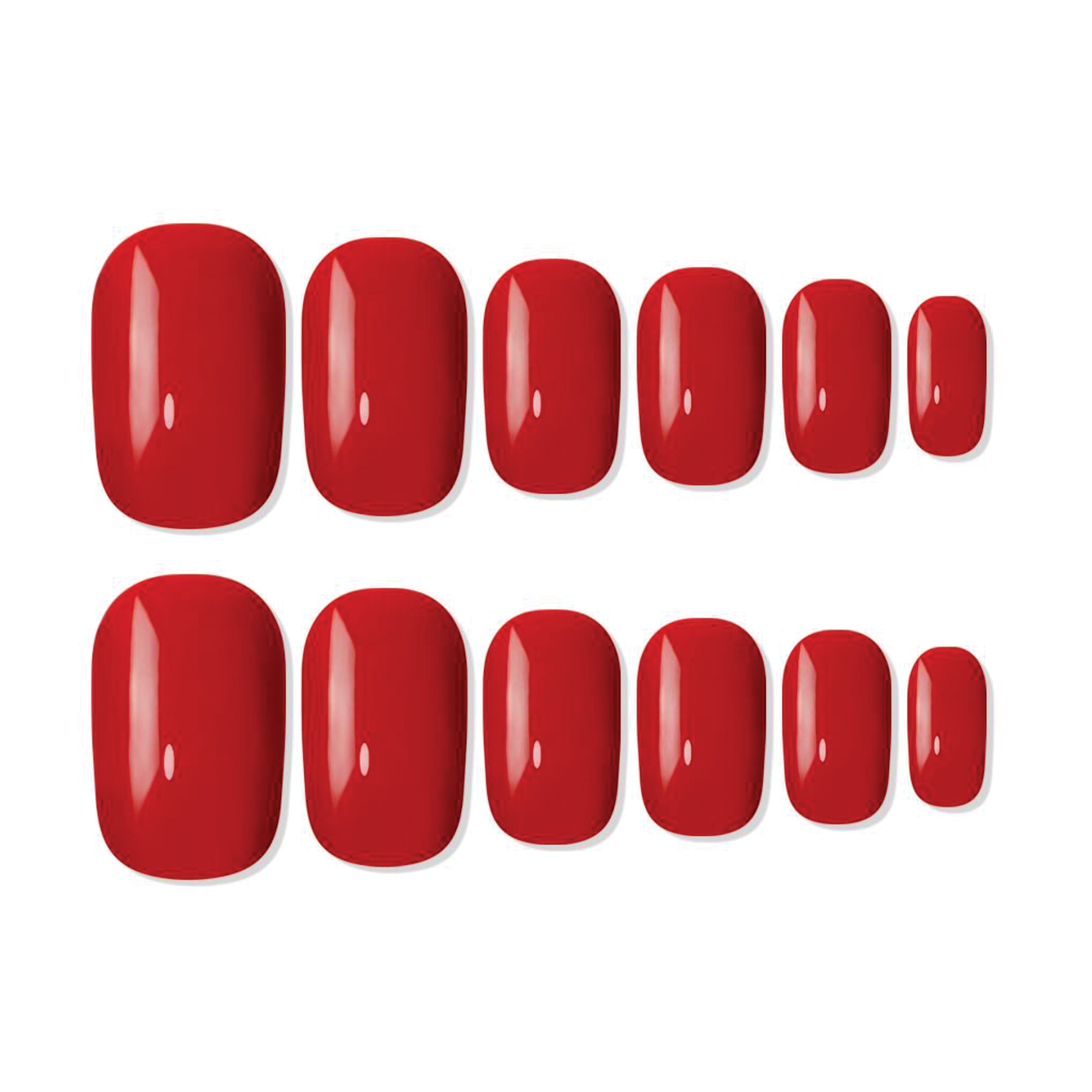 Reusable Square Press On Nails - Red