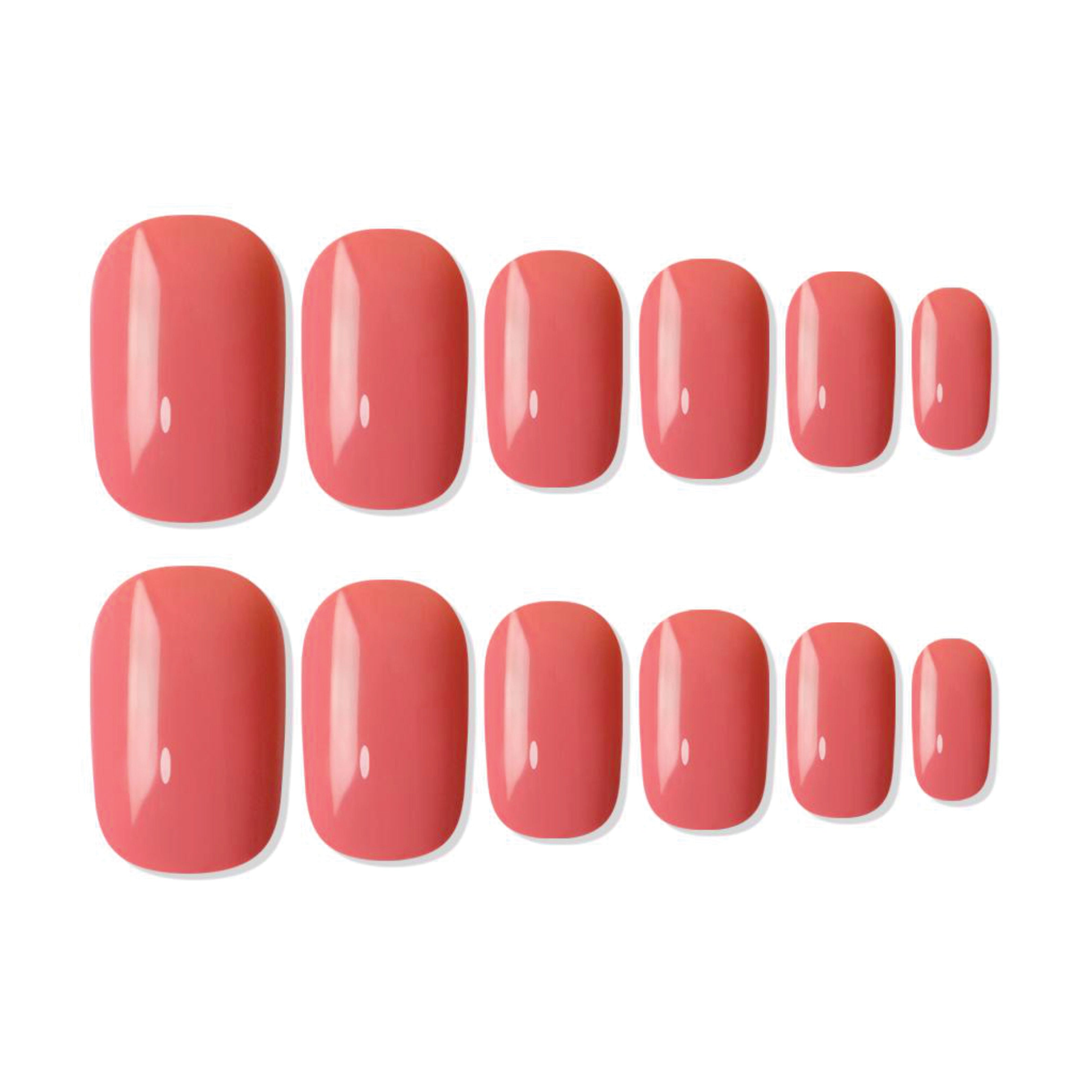 Reusable Square Press On Nails - Peach