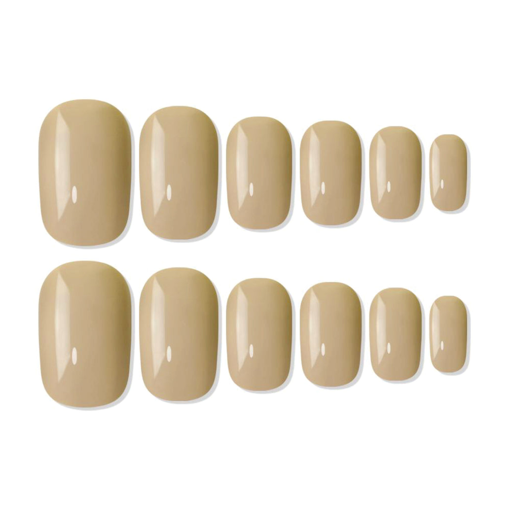 Reusable Square Press On Nails - Beige