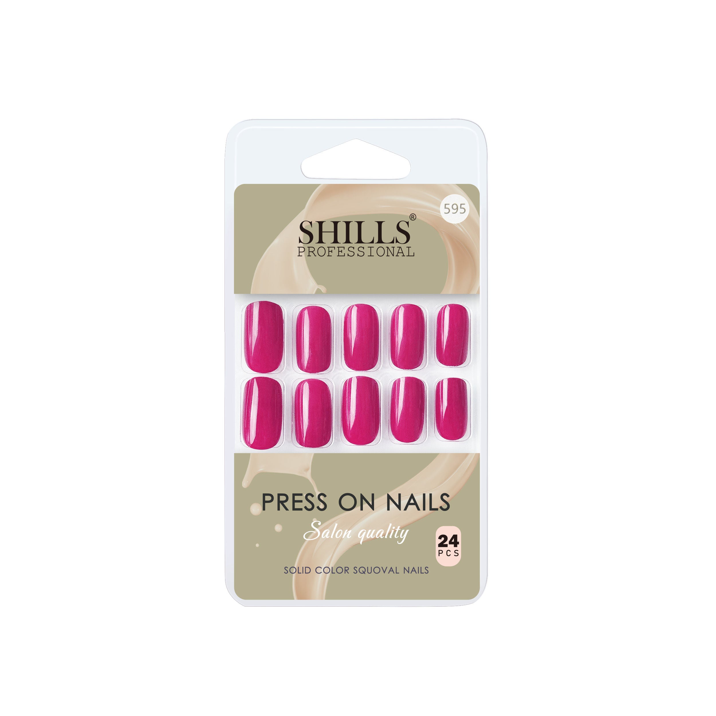 Reusable Square Press On Nails - Pink
