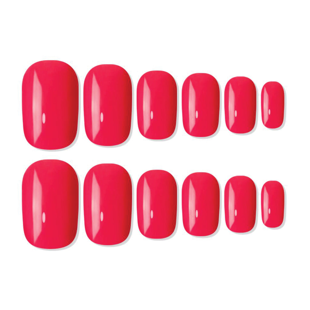 Reusable Square Press On Nails - Red