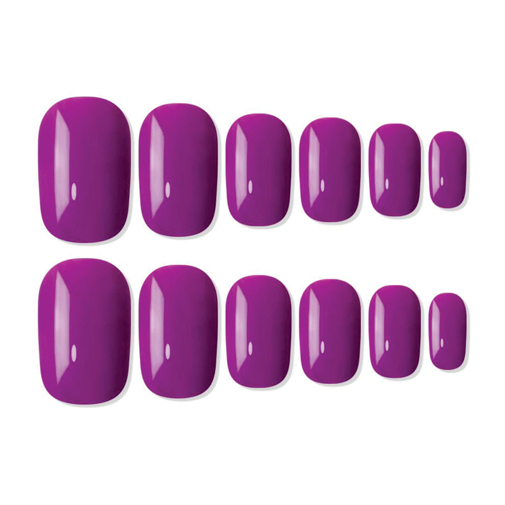 Reusable Square Press On Nails - Purple