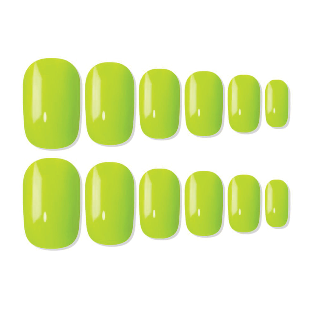 Reusable Square Press On Nails - Green
