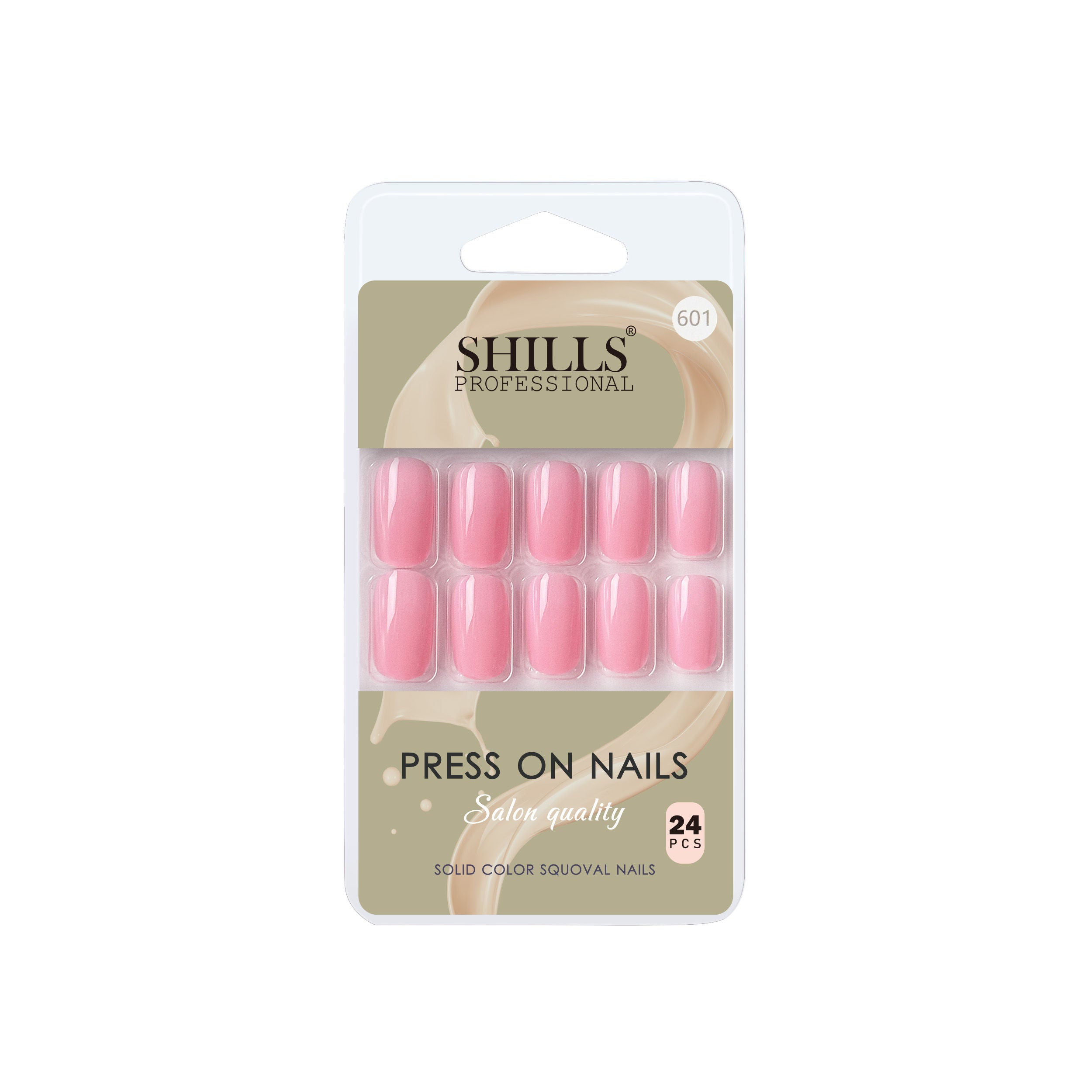 Reusable Square Press On Nails - Pink